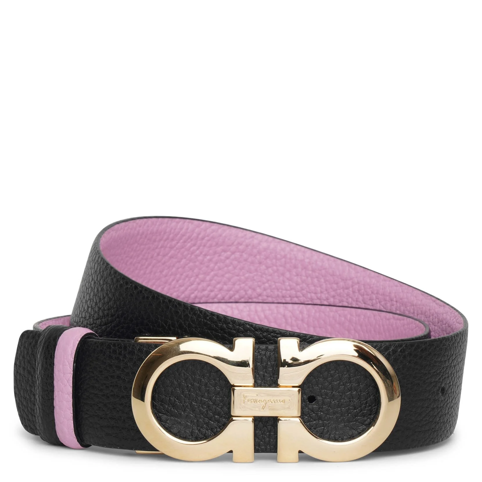 Flamingo 35 leather gold buckle reversible belt - Image 2