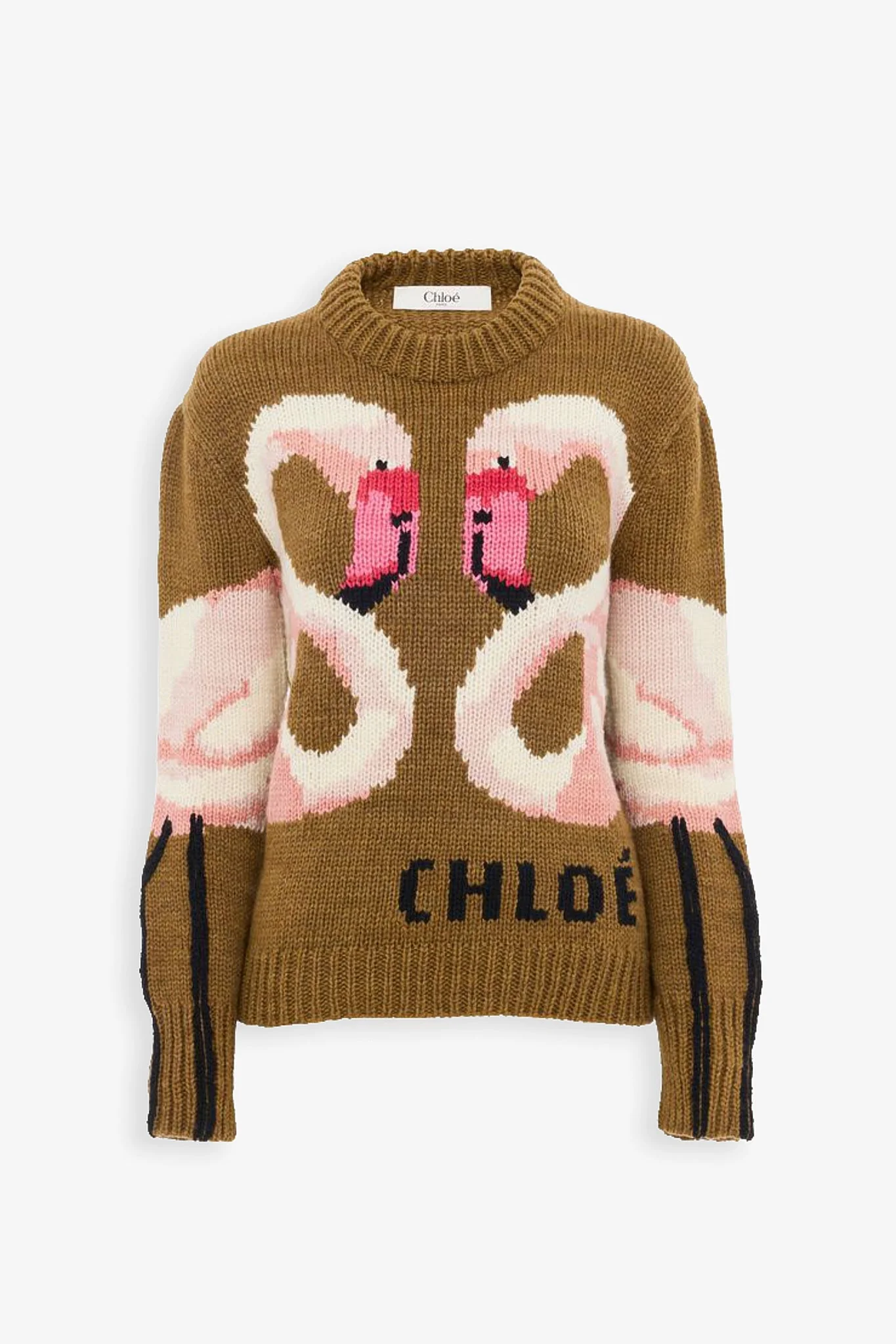 Flamingo knitted wool sweater