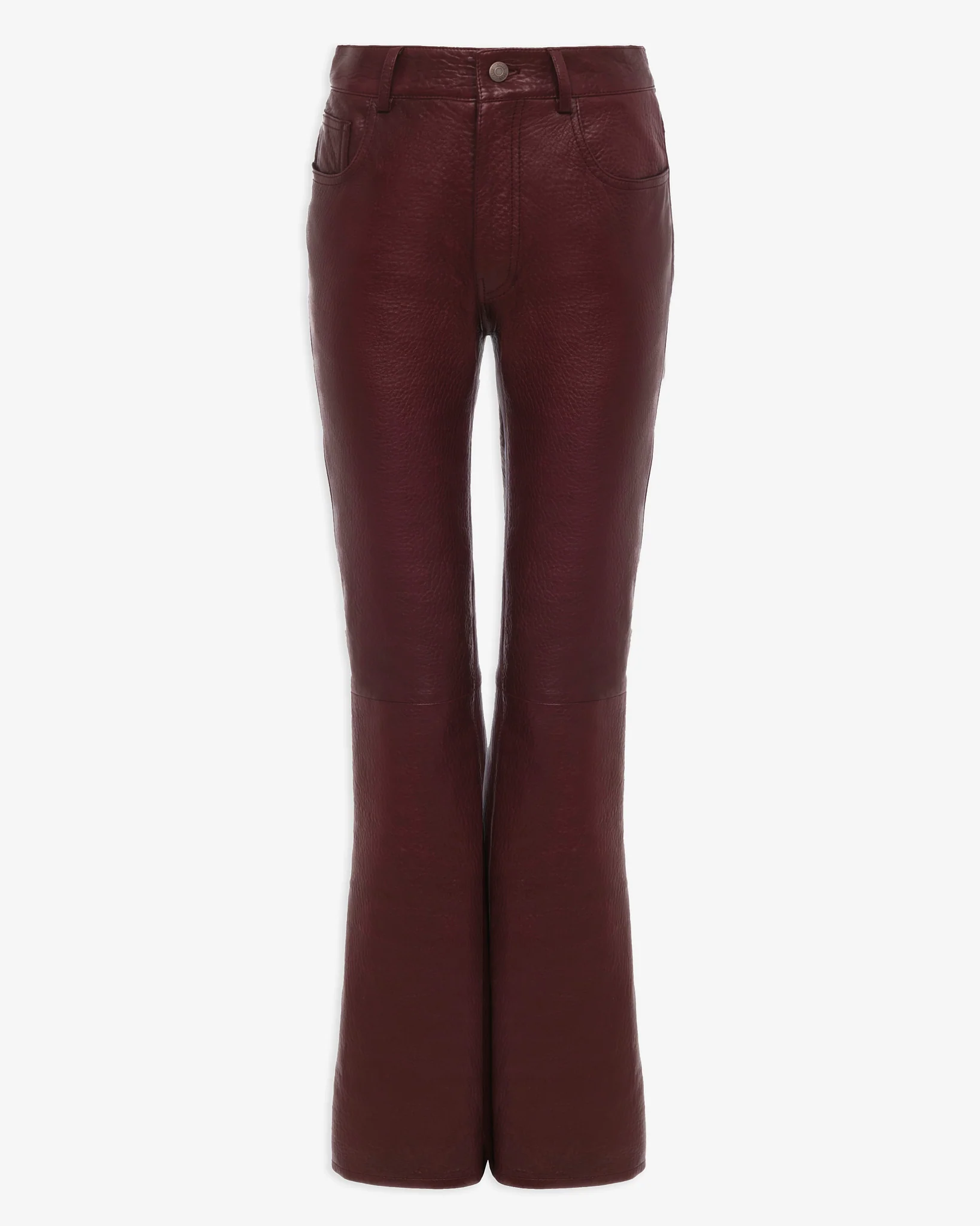 Flared trousers in leather