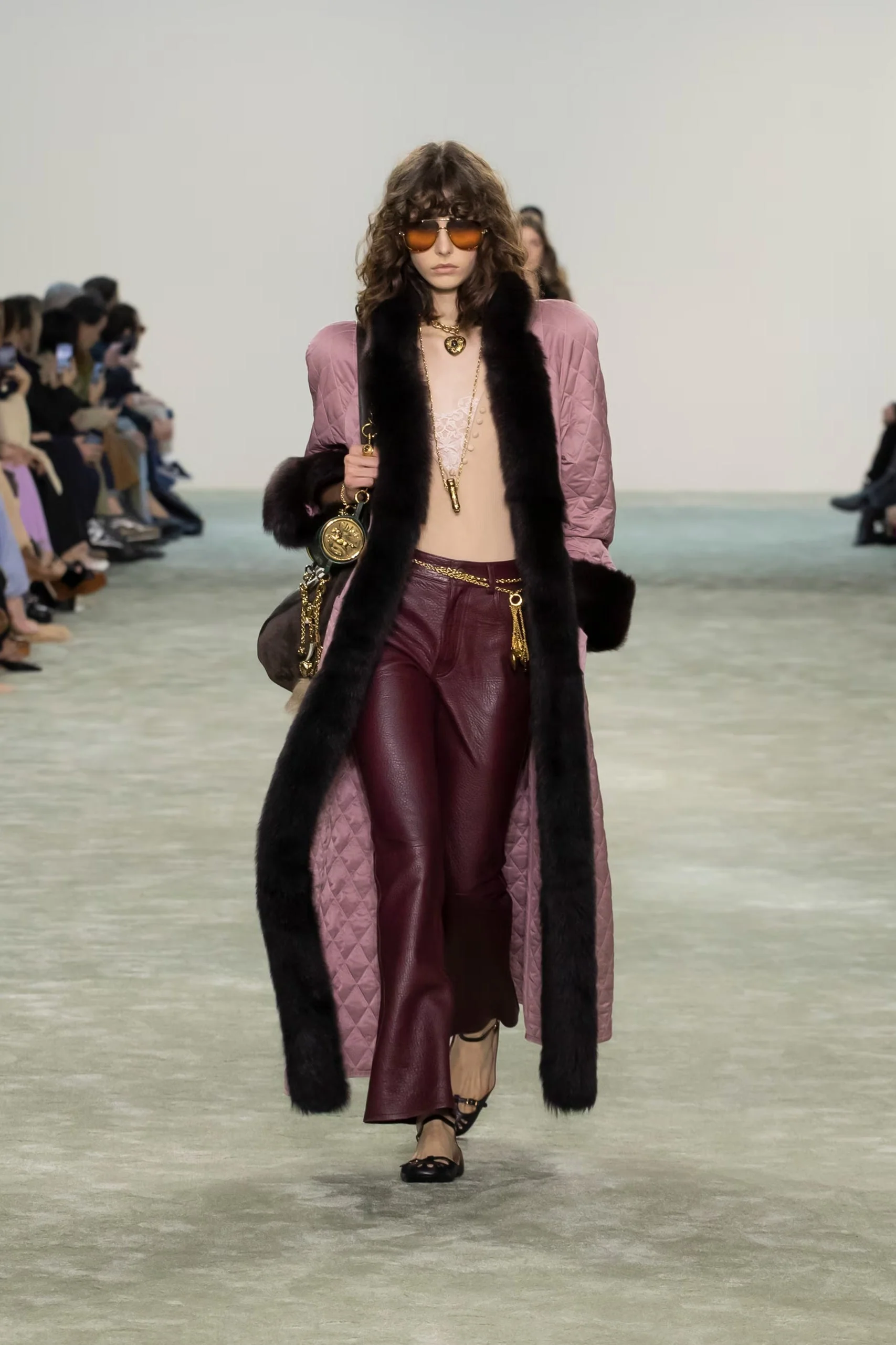 Flared trousers in leather - Image 5
