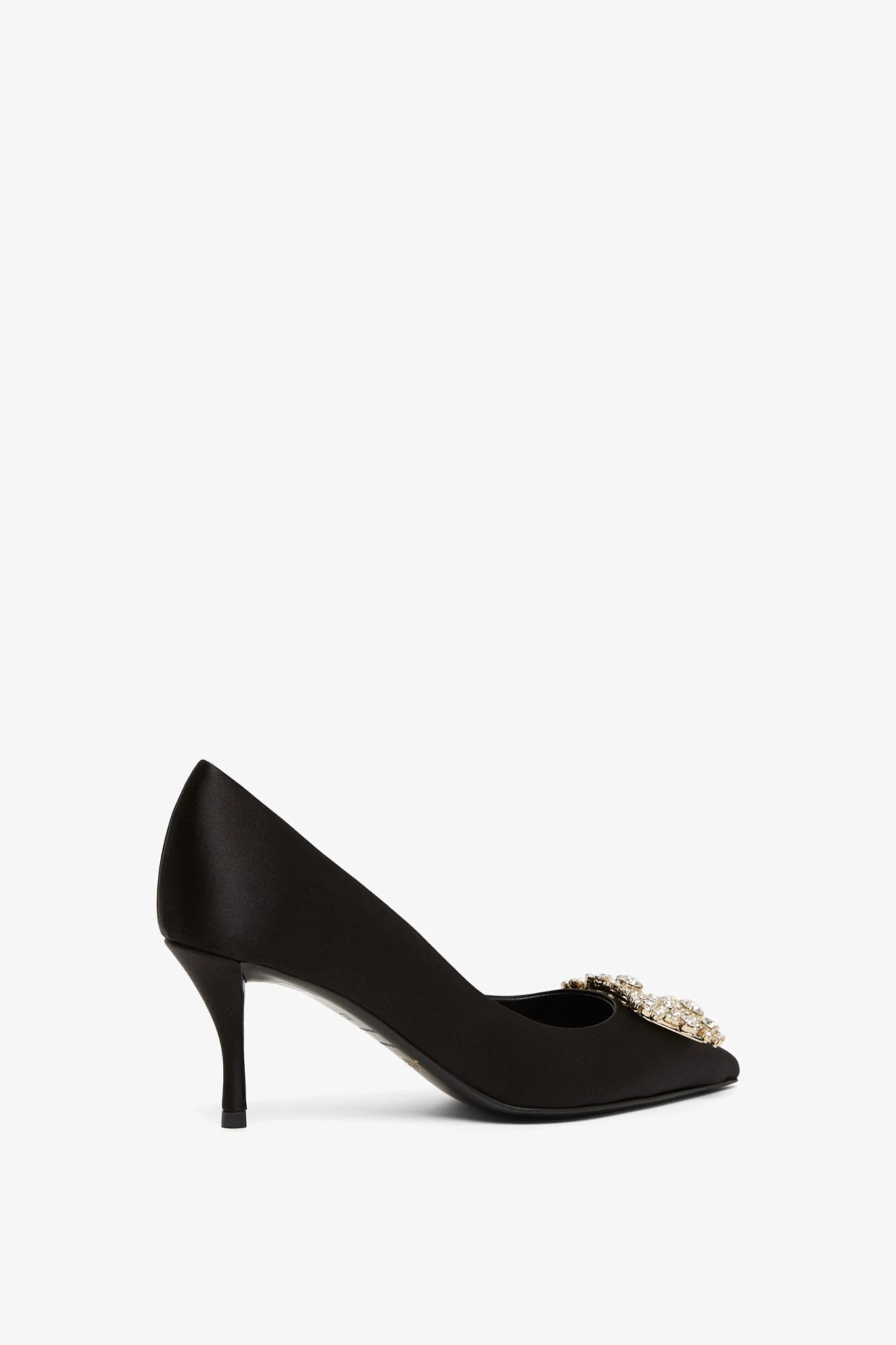 Flower 65 black satin pumps - Image 3