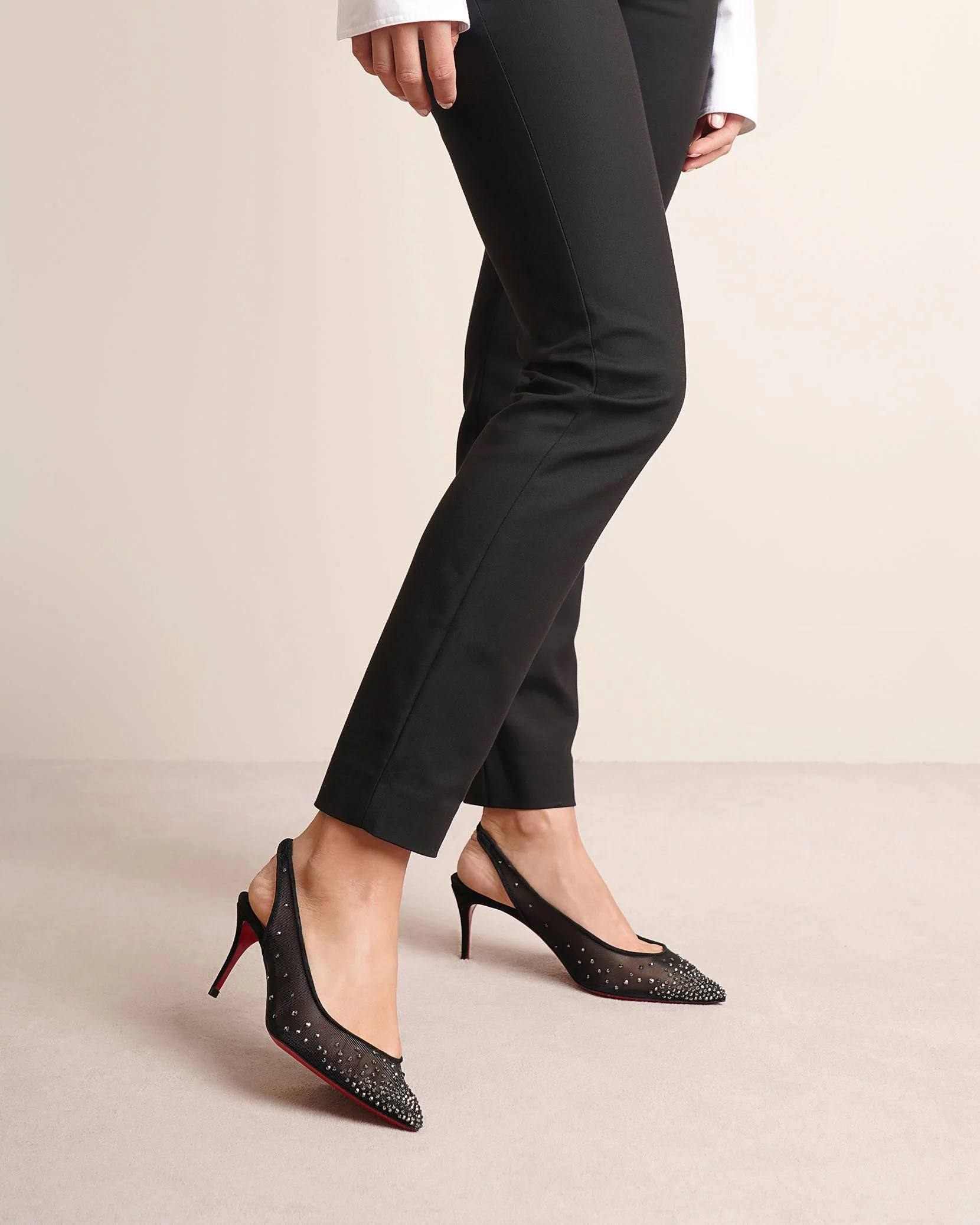 Follies Strass sling 70 black suede pumps - Image 2