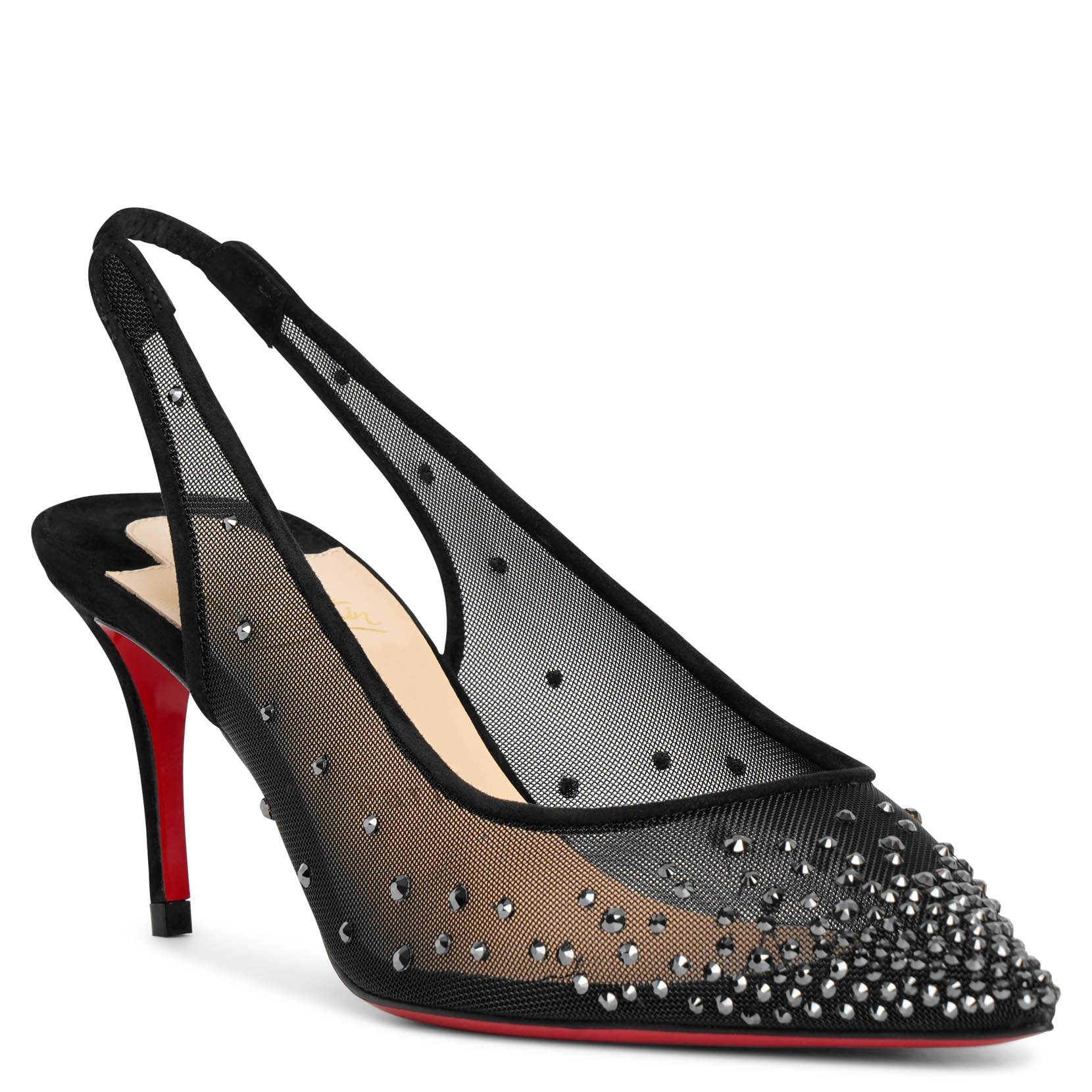 Follies Strass sling 70 black suede pumps - Image 3