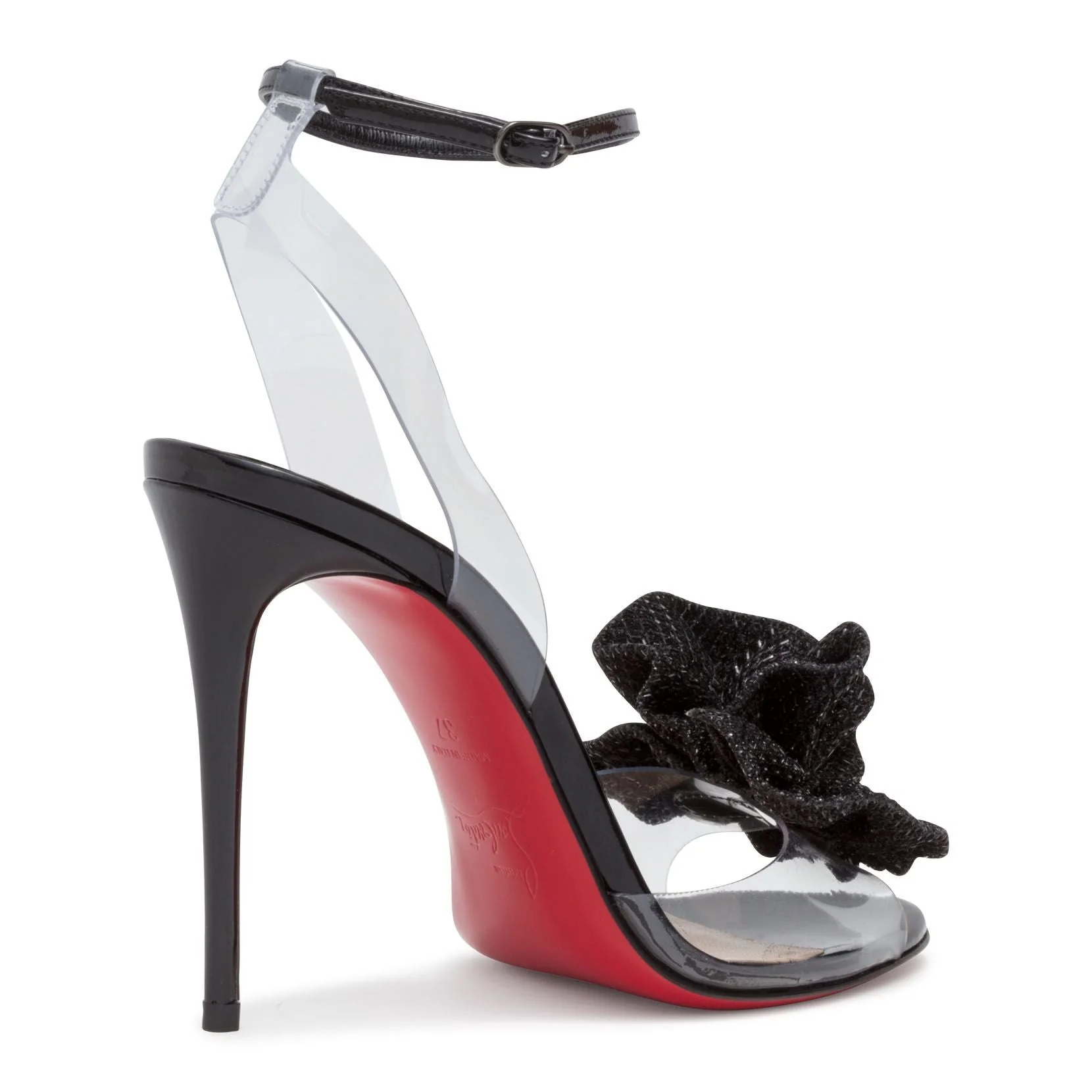 Fossiliza 100 Black Patent And Transparent PVC Sandals - Image 3