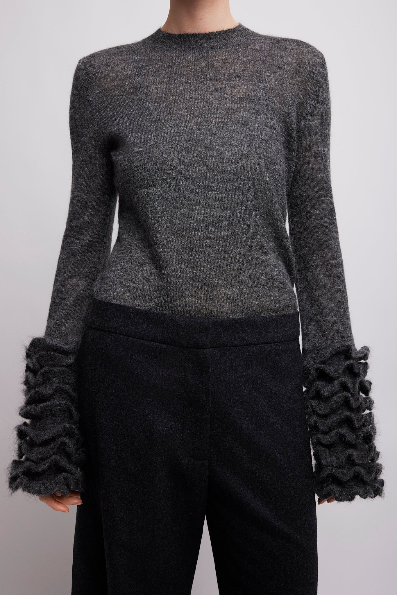 Frills sleeve mohair top - Image 2