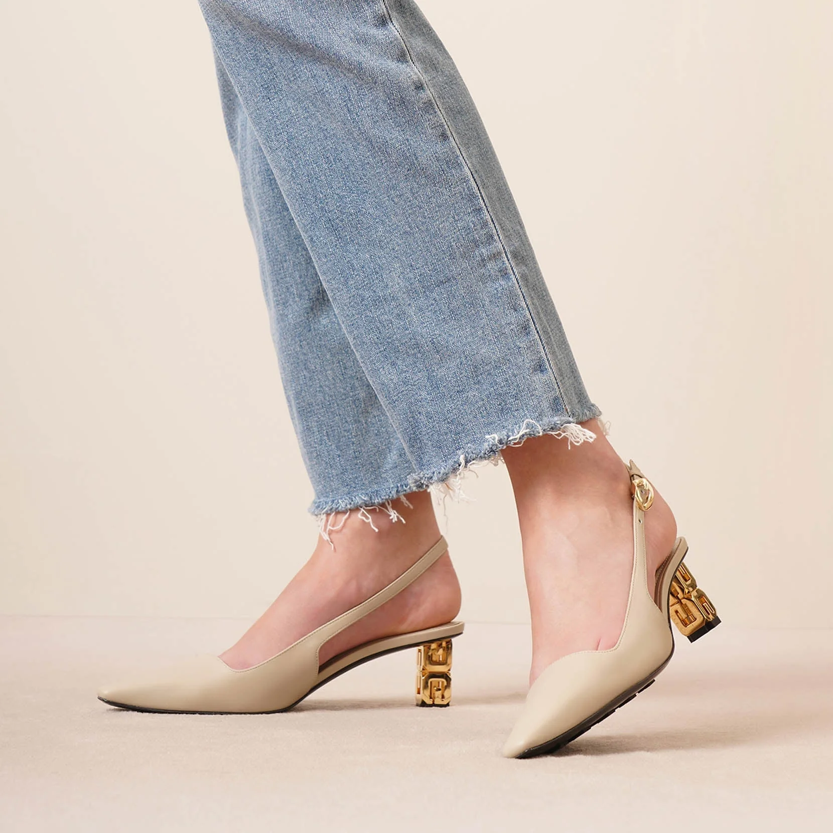 G Cube 50 beige slingback pumps - Image 6