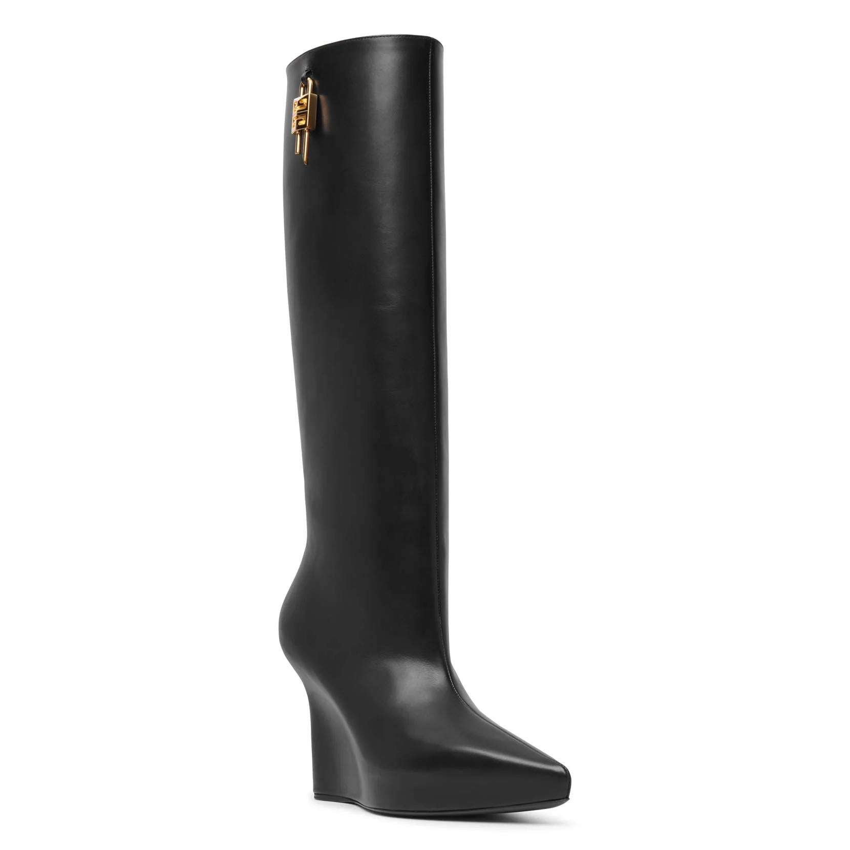 G lock black leather wedge high boots - Image 3