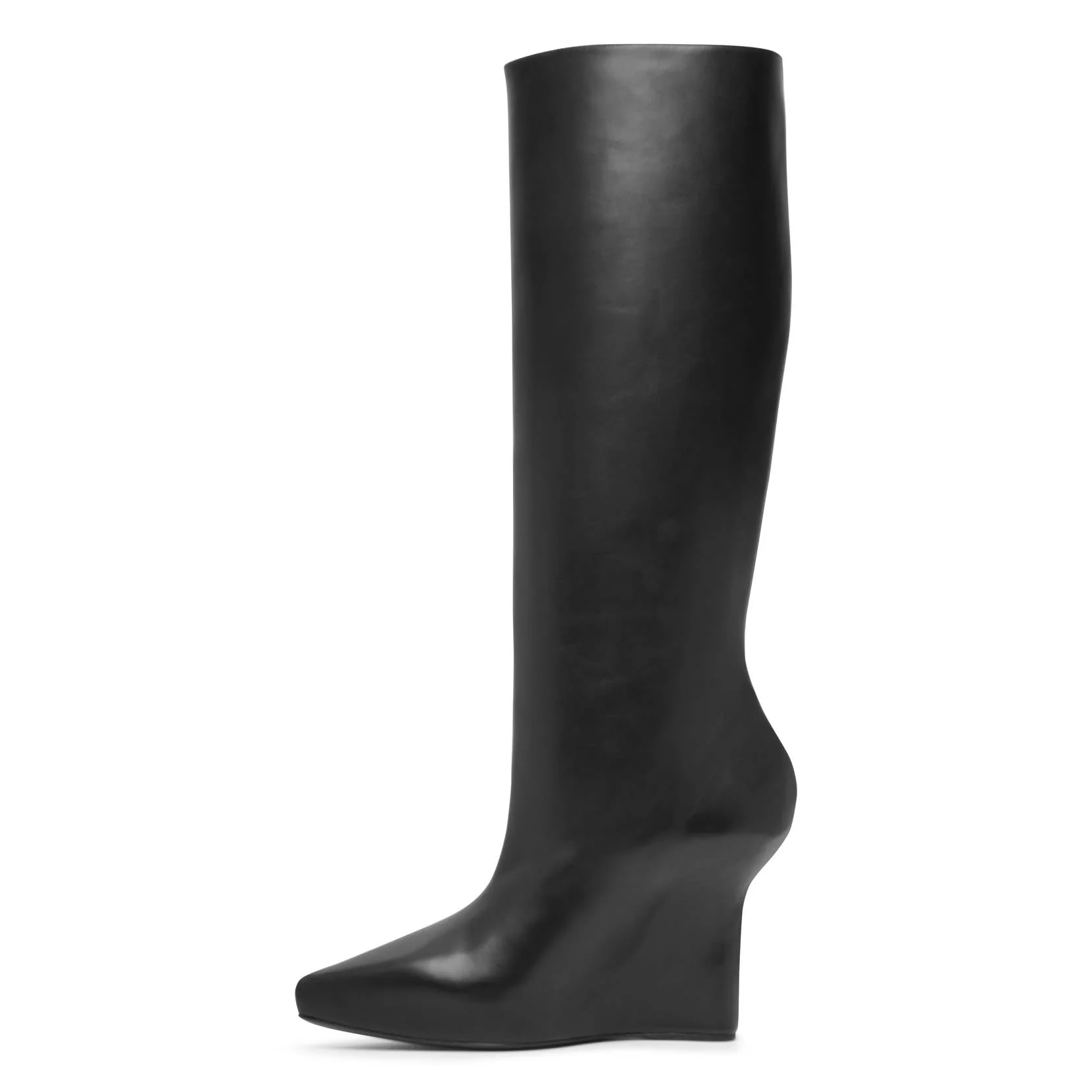 G lock black leather wedge high boots - Image 5