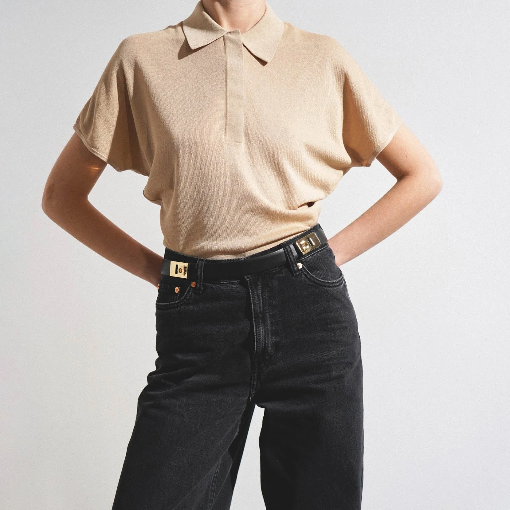 Gancini black adjustable belt - Image 5