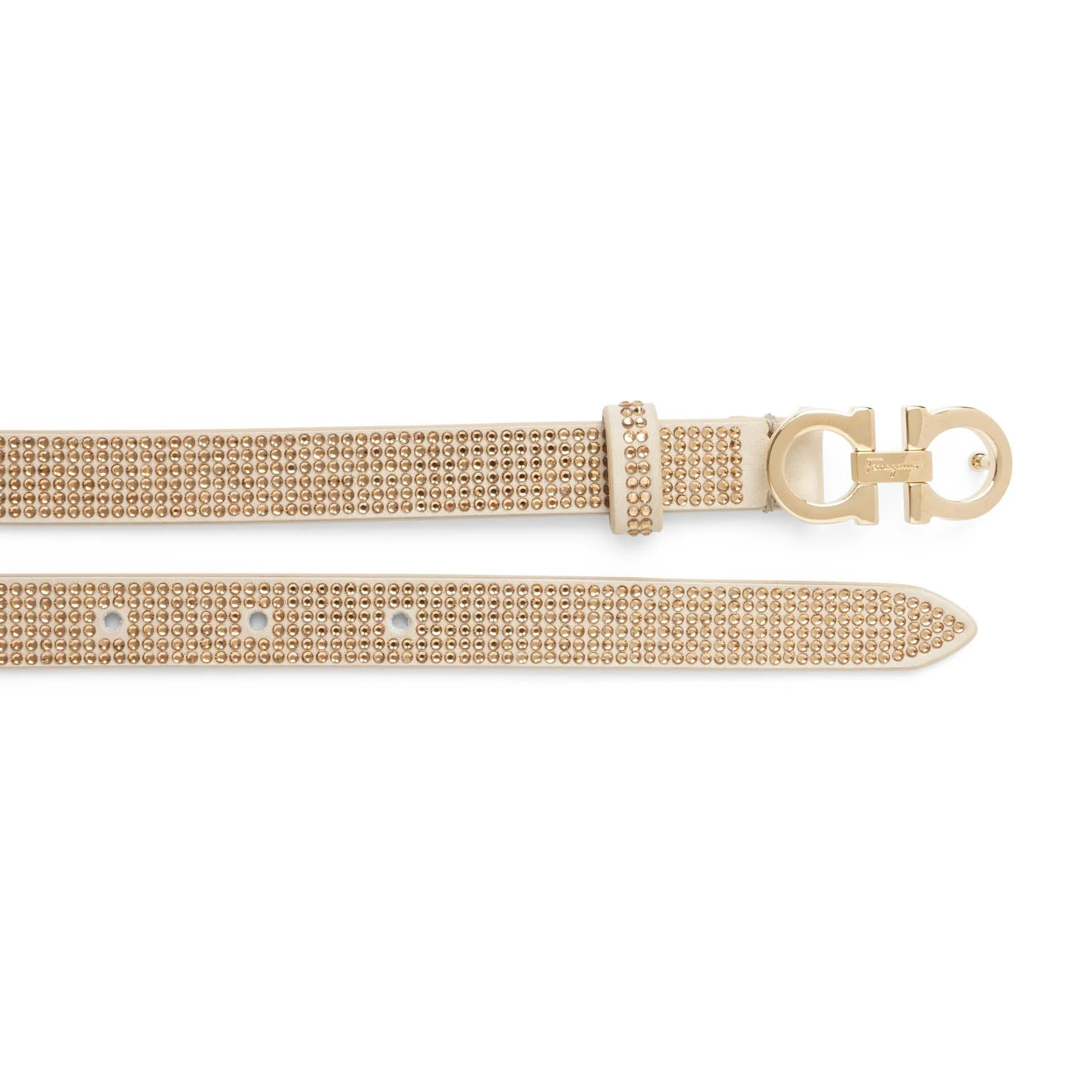 Gancini icona strass beige belt - Image 3