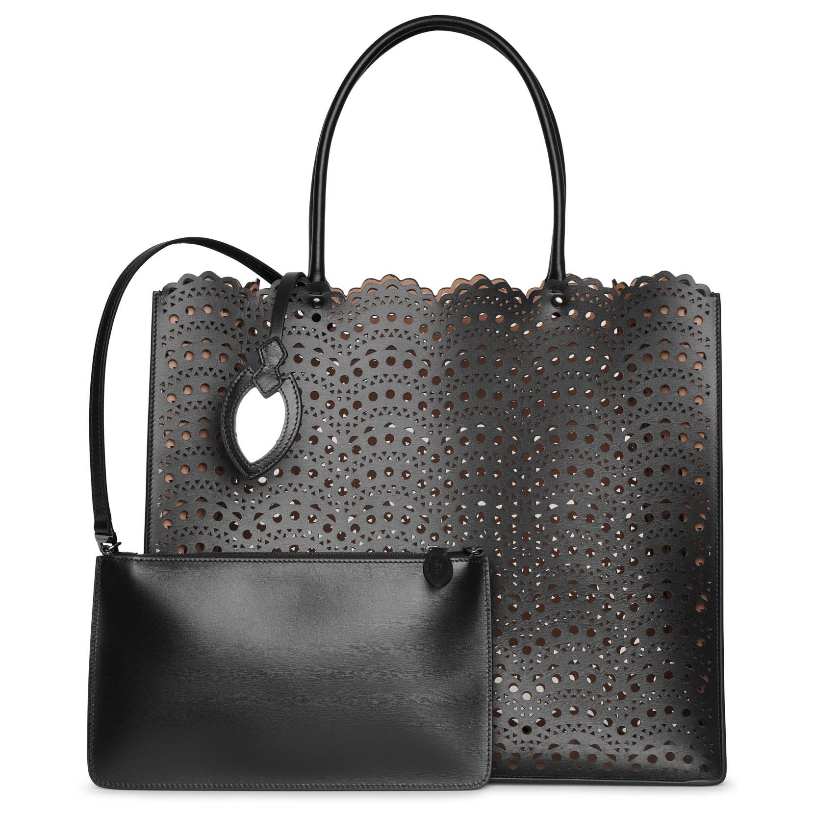 Garance 36 black leather tote bag - Image 4