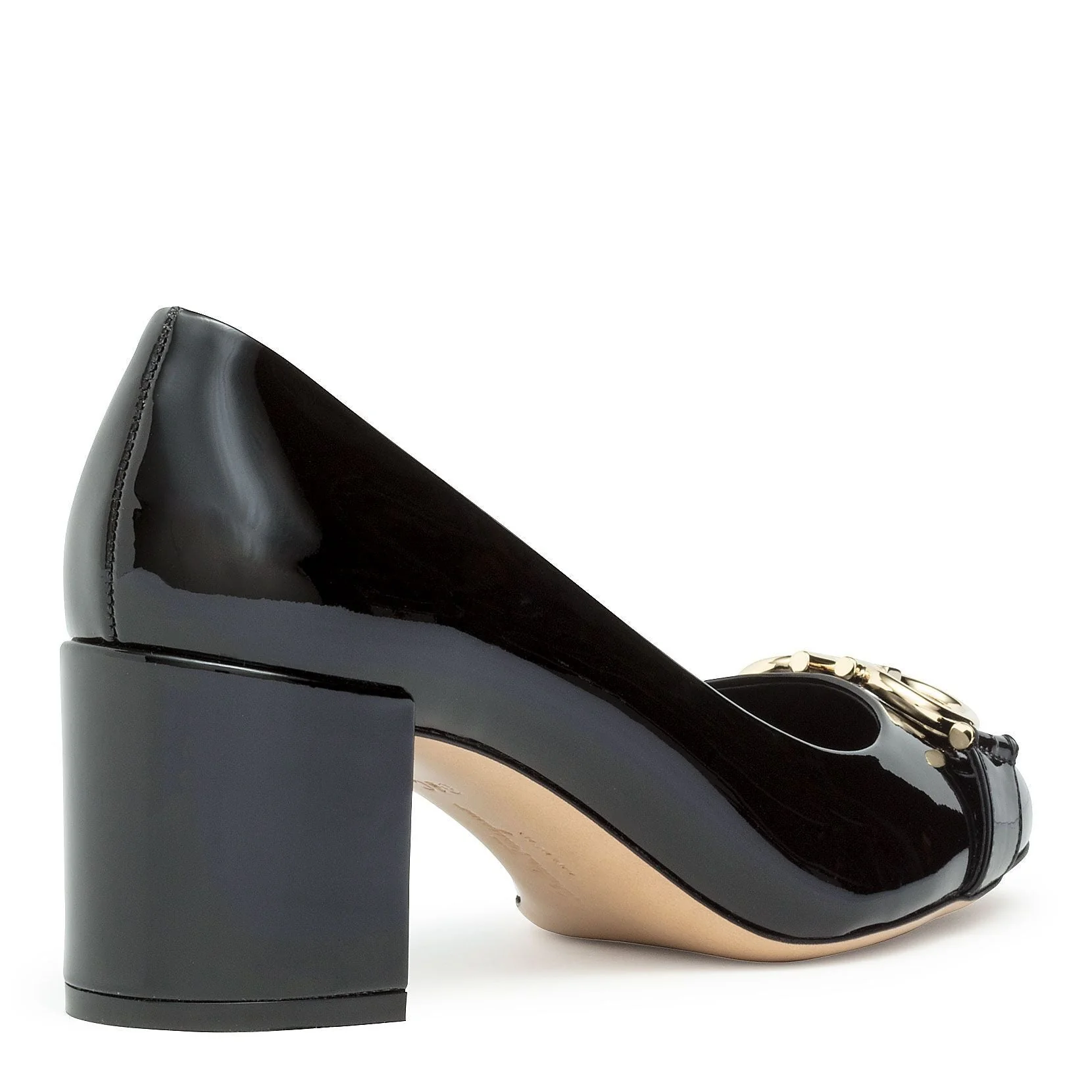 Garda black patent gancini pumps - Image 3