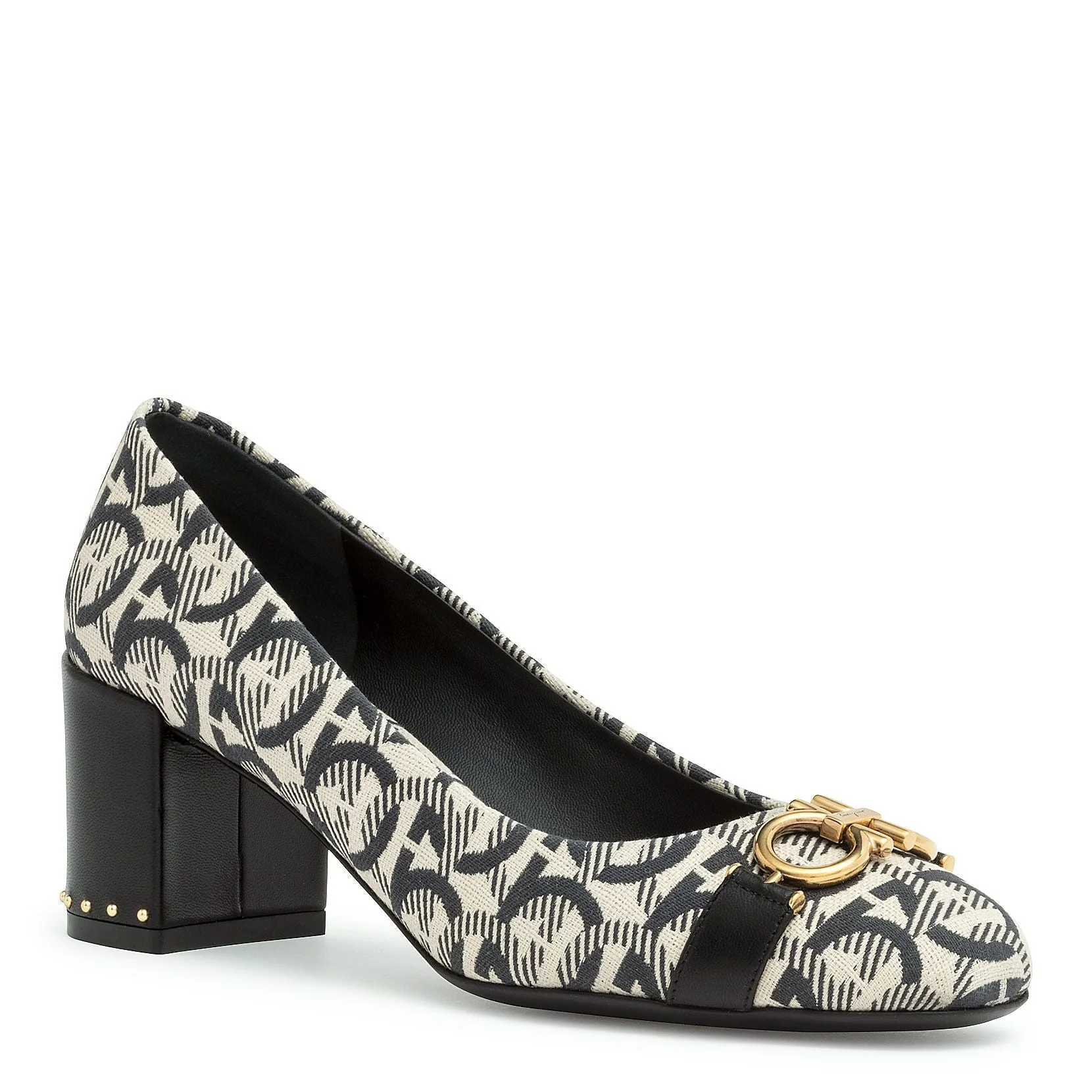 Garda T black jaquard gancini pumps - Image 2