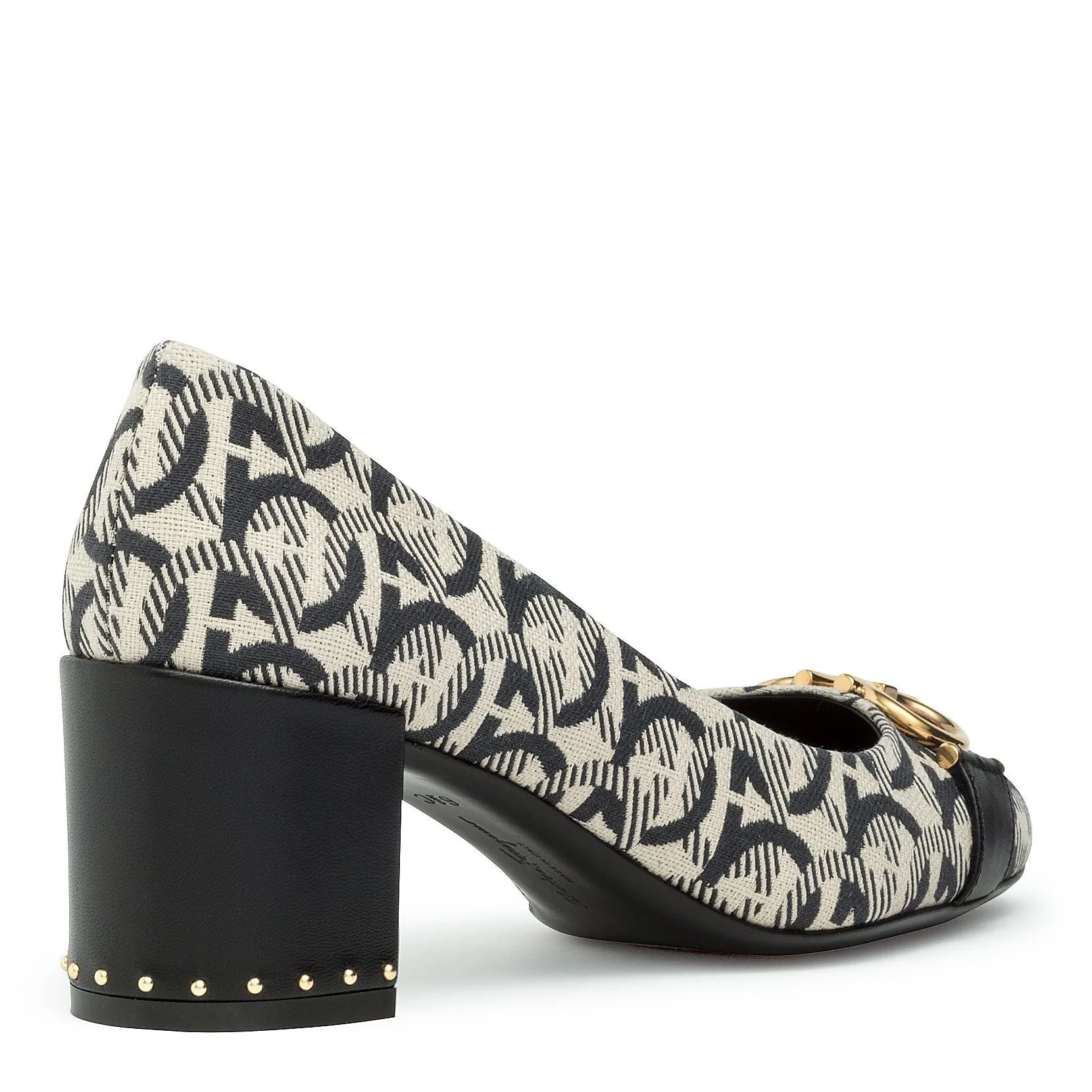 Garda T black jaquard gancini pumps - Image 3