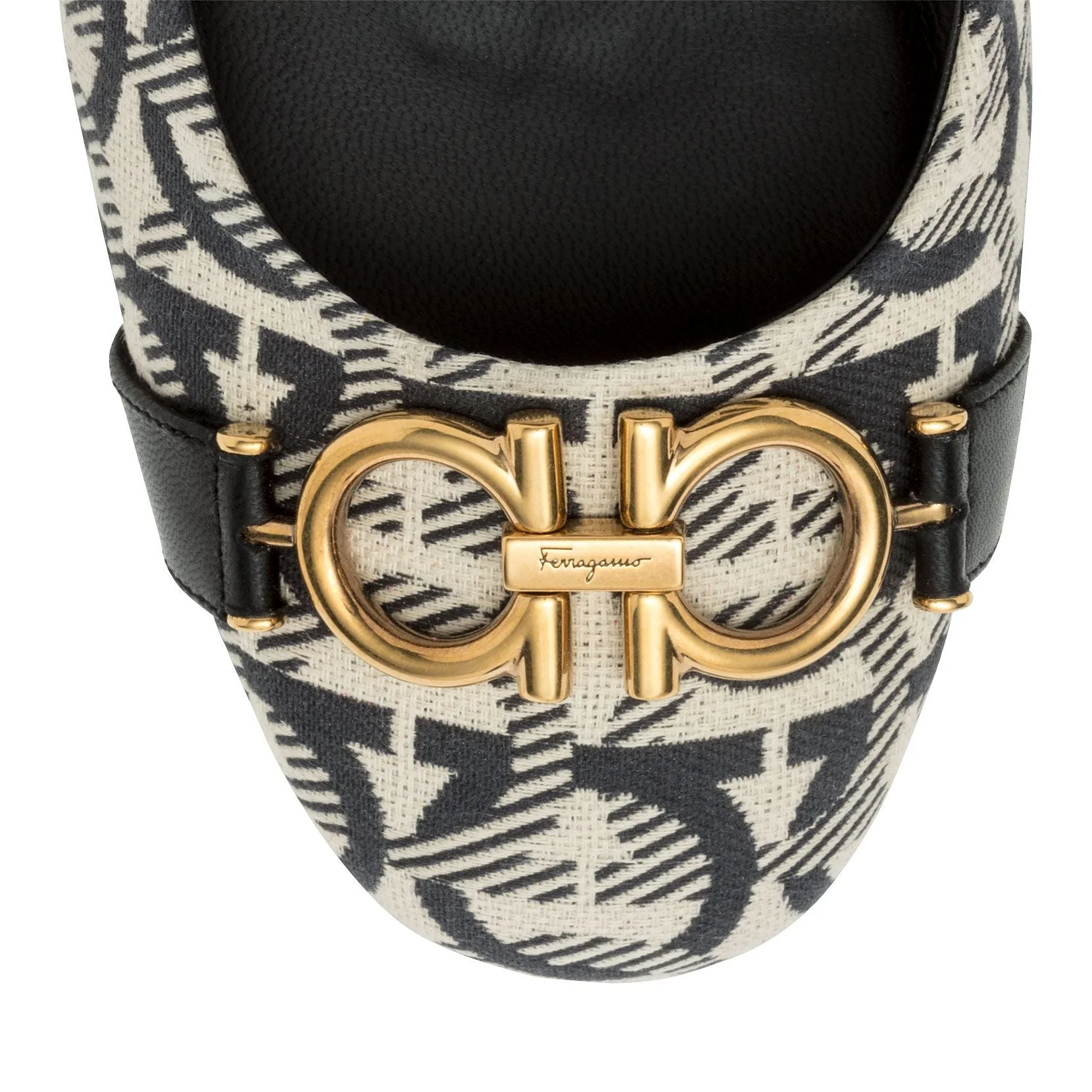 Garda T black jaquard gancini pumps - Image 4