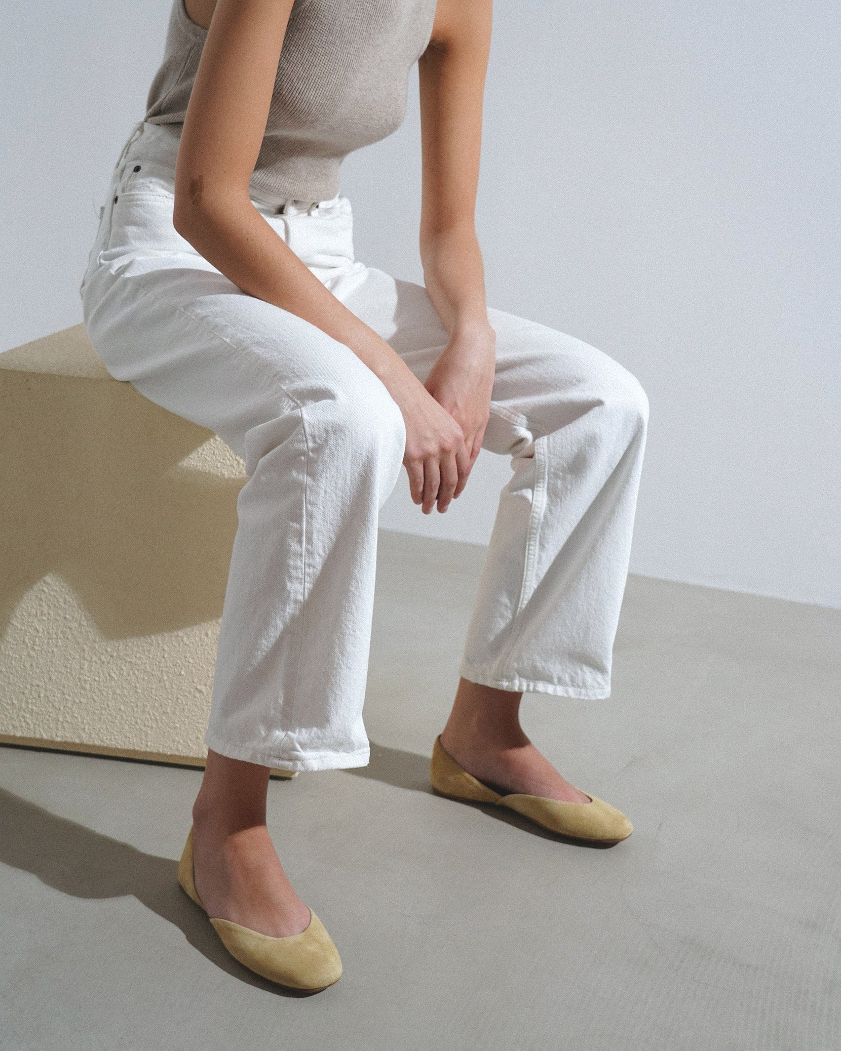 Gemma beige suede ballet flats - Image 2