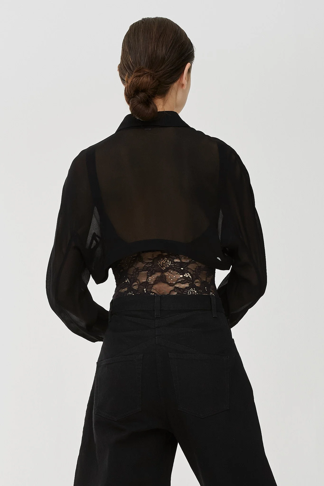 Georgette shirt bodysuit - Image 3