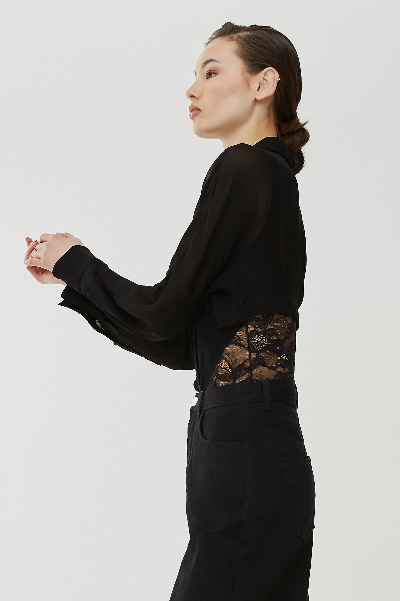 Georgette shirt bodysuit - Image 4