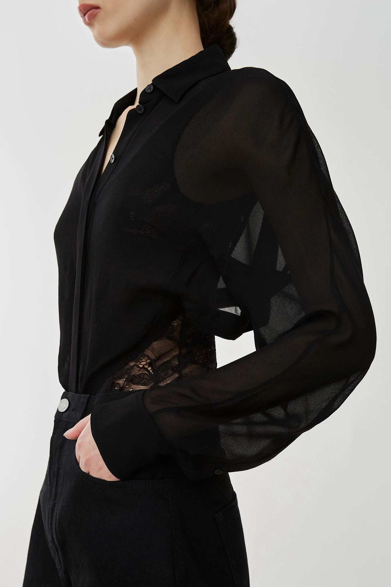 Georgette shirt bodysuit - Image 5