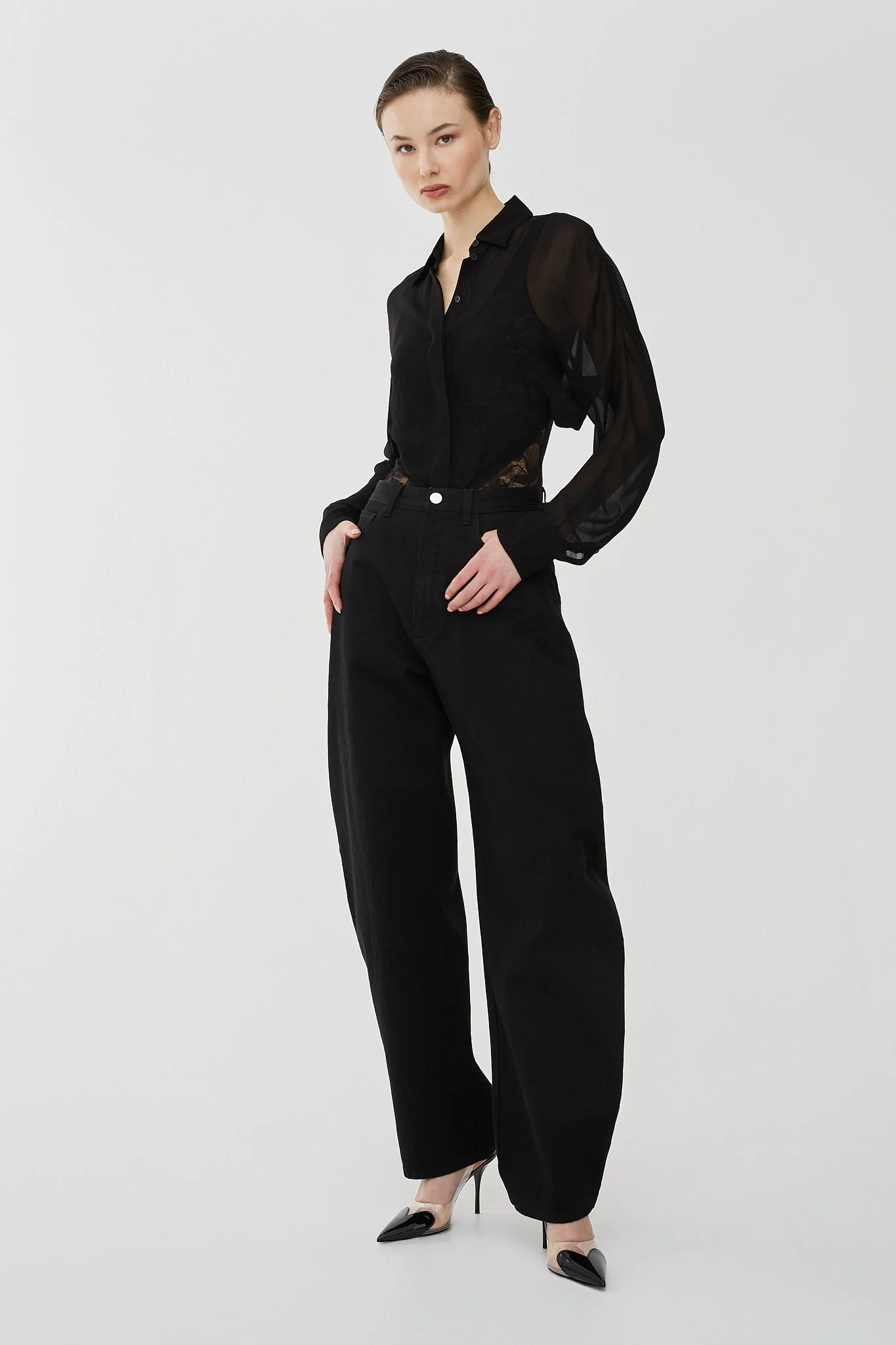 Georgette shirt bodysuit - Image 6