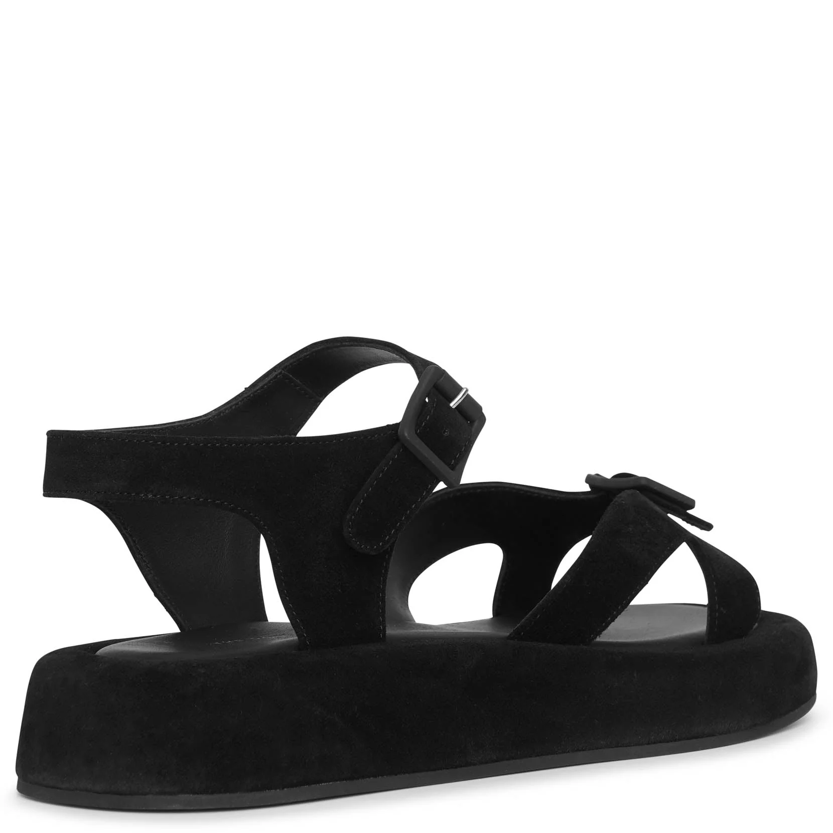 Geri black suede flat sandals - Image 3