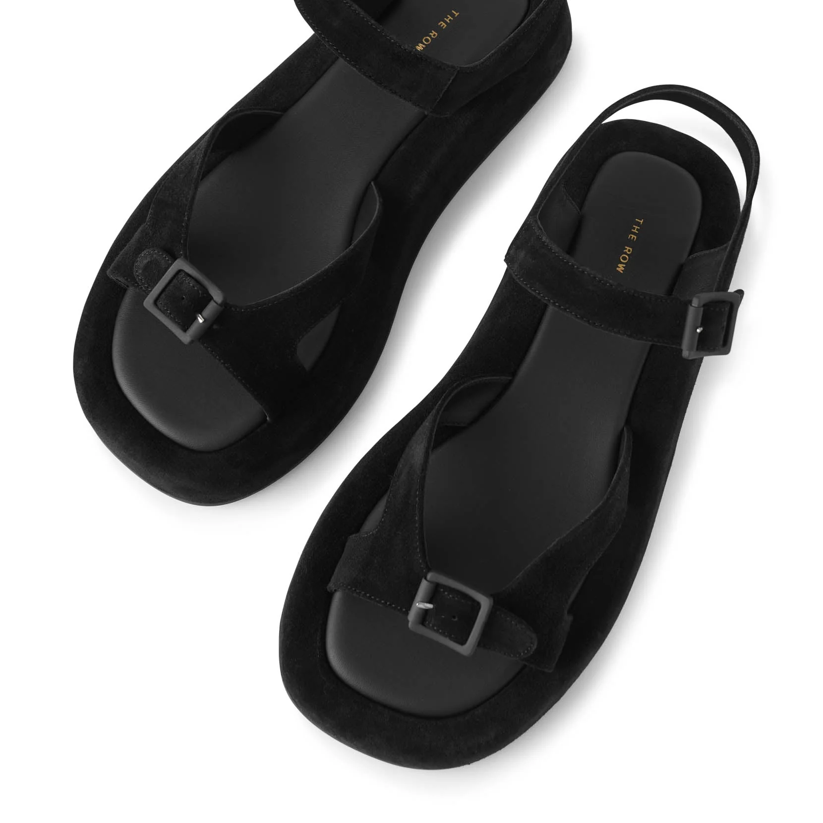 Geri black suede flat sandals - Image 4