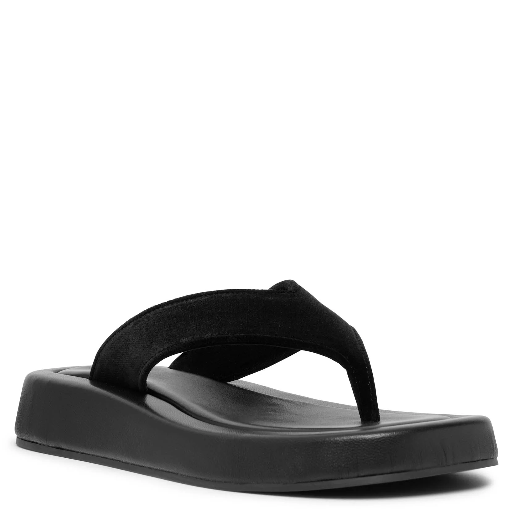 Ginza black velvet flip flops - Image 3