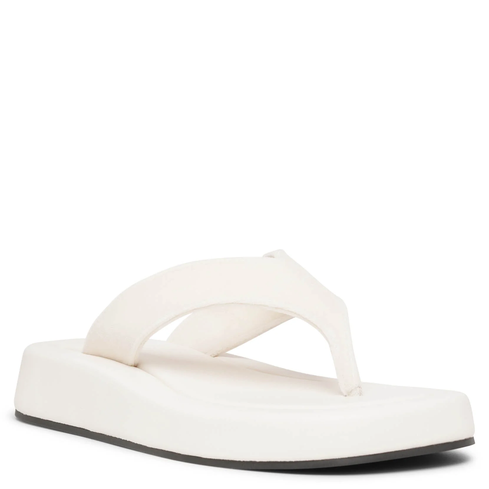 Ginza ivory velvet flip flops - Image 3