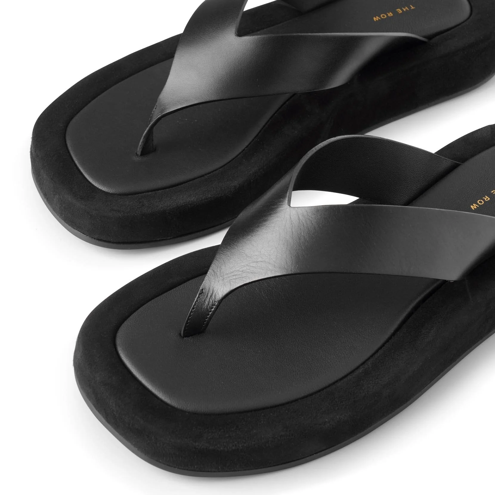 Ginza leather and suede platform flip flops - Image 5