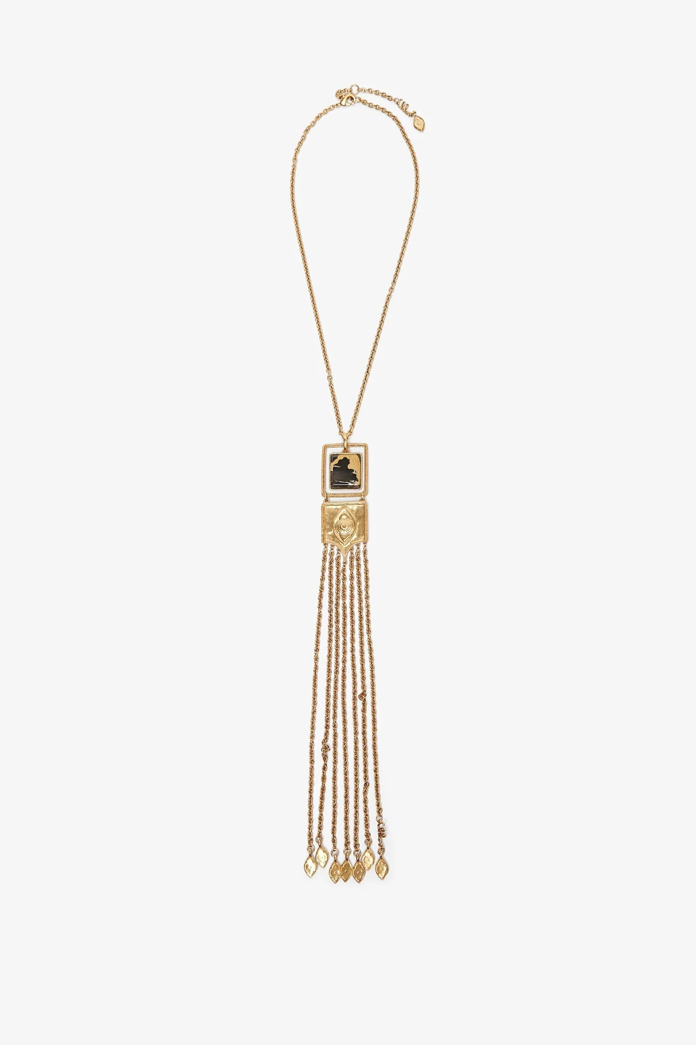 Gold and black pendant necklace