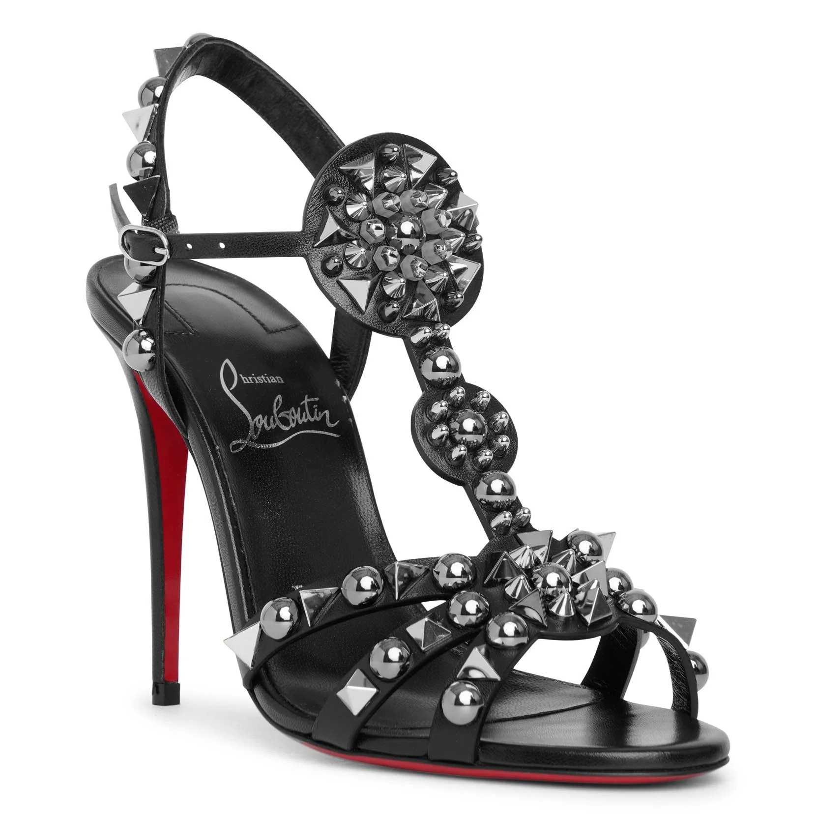 Goldora 100 black leather sandals - Image 3