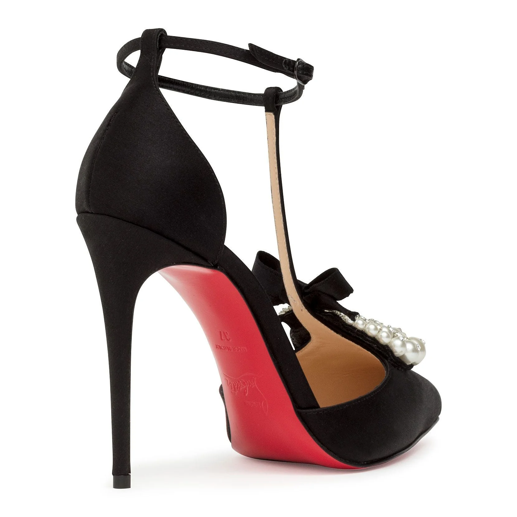 Goyetta black satin pumps - Image 3