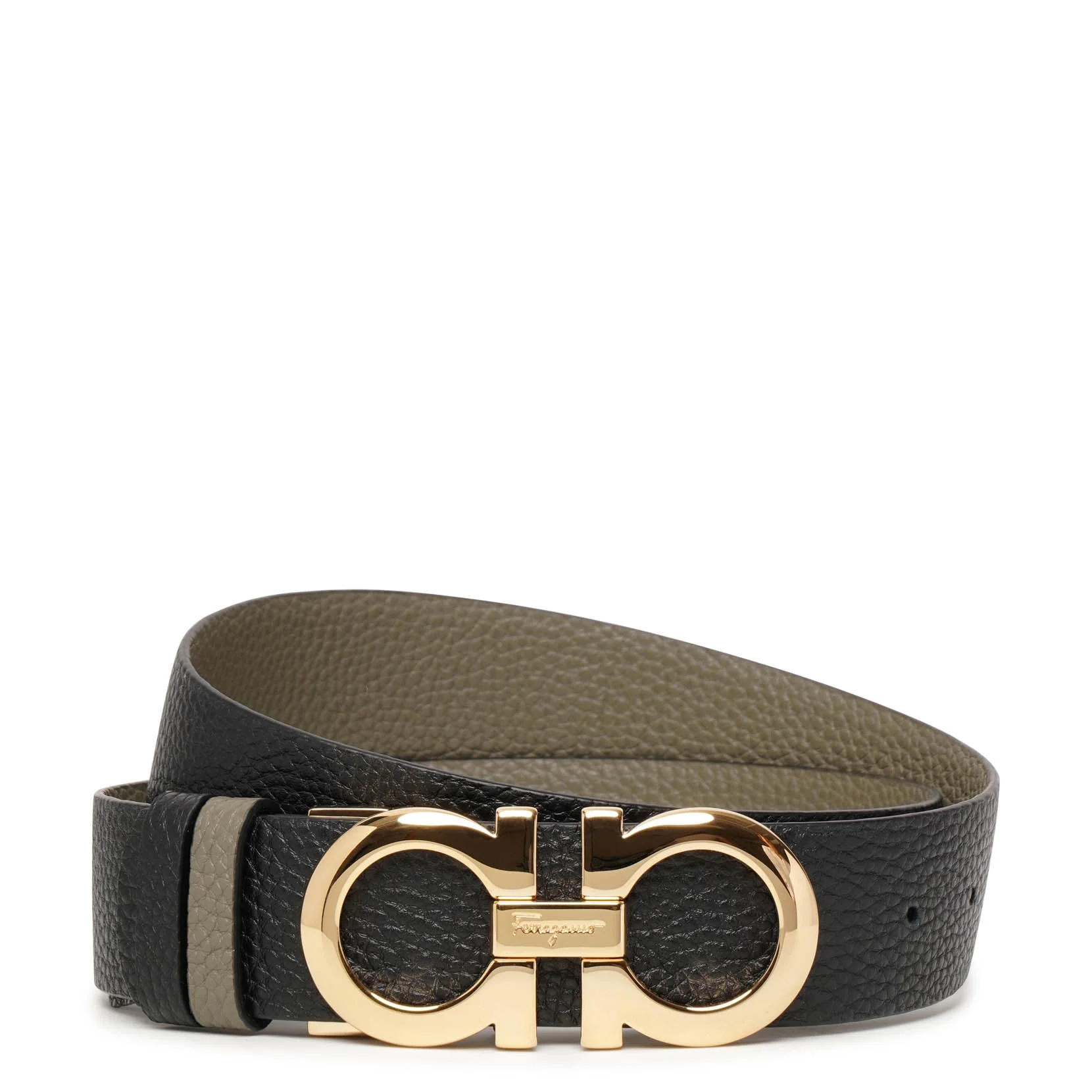 Grained leather 35mm reversible belt - Image 3