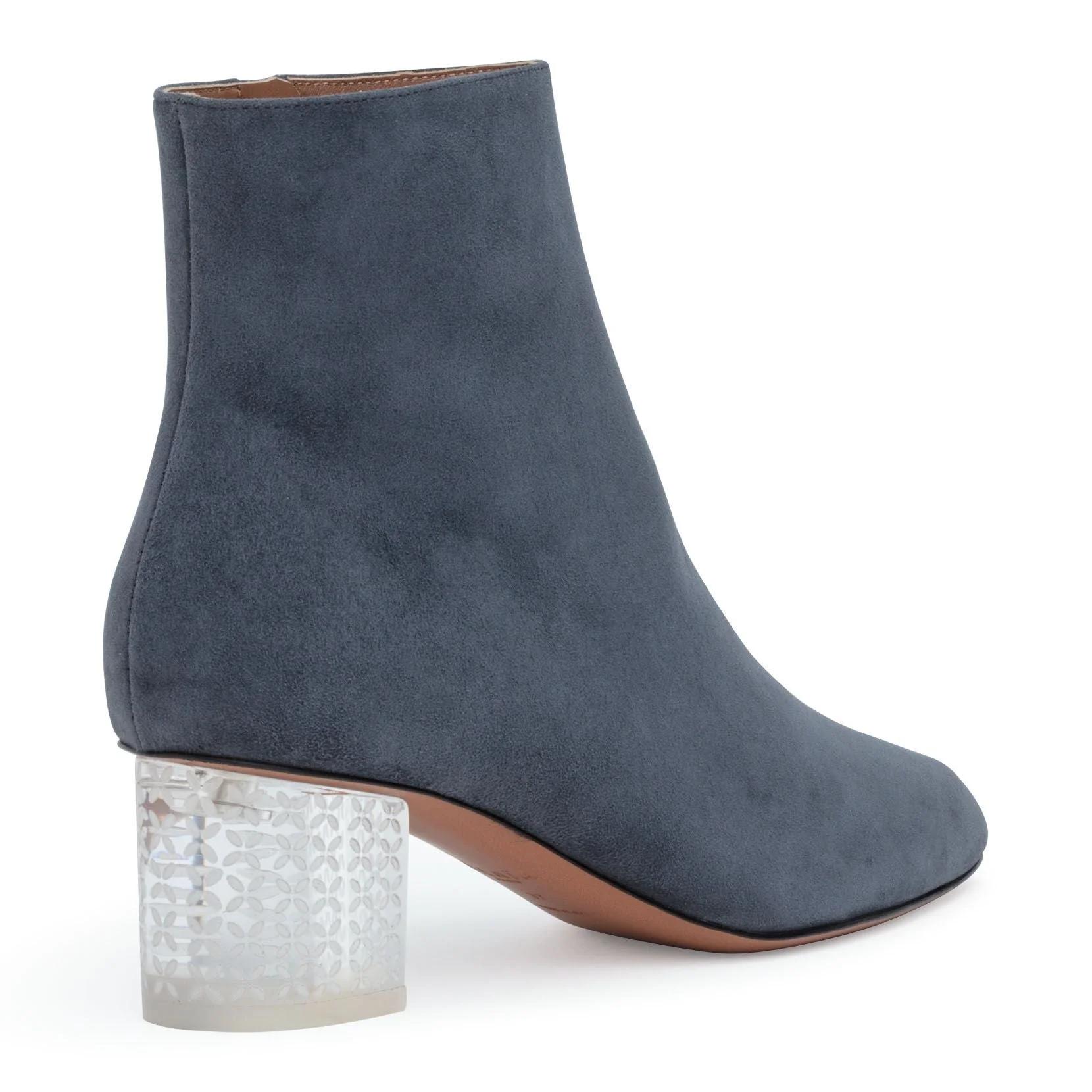 Grey 50 suede plexi heel boots - Image 3