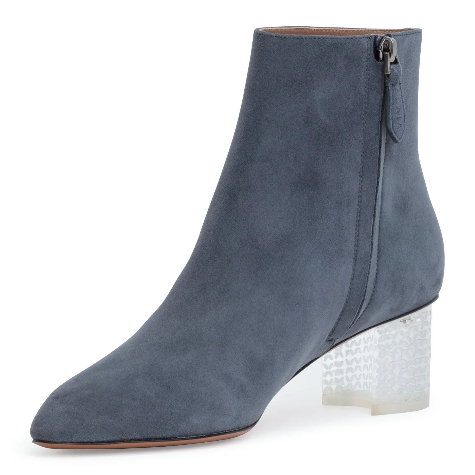 Grey 50 suede plexi heel boots - Image 4