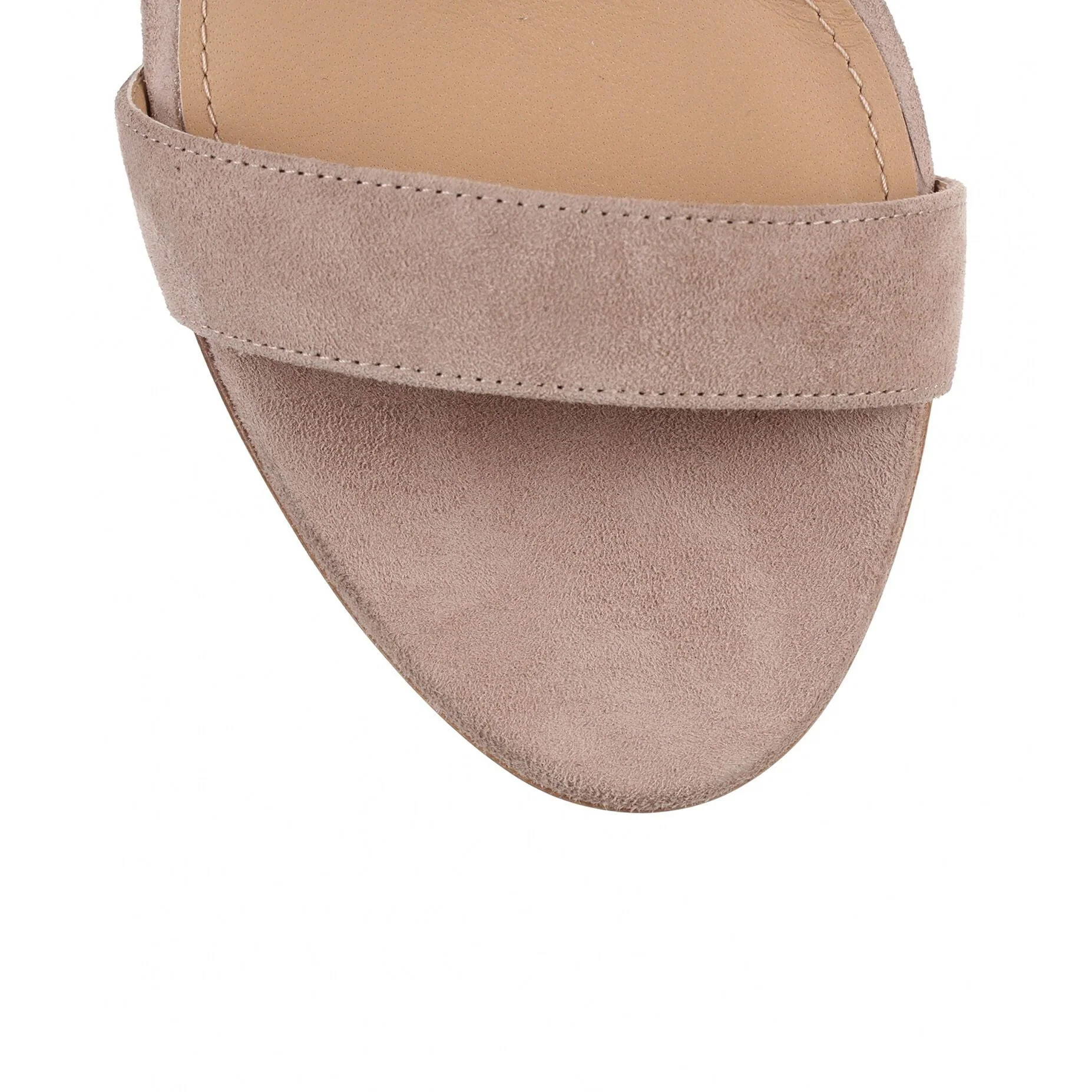 Gris beige suede wedge sandal - Image 4