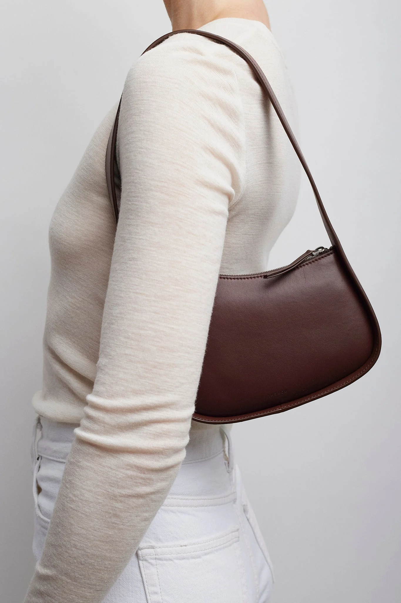 Half moon brown leather bag - Image 2