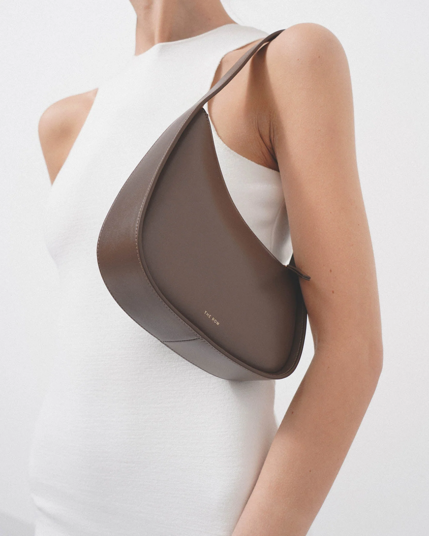 Half Moon brown leather shoulder bag - Image 2