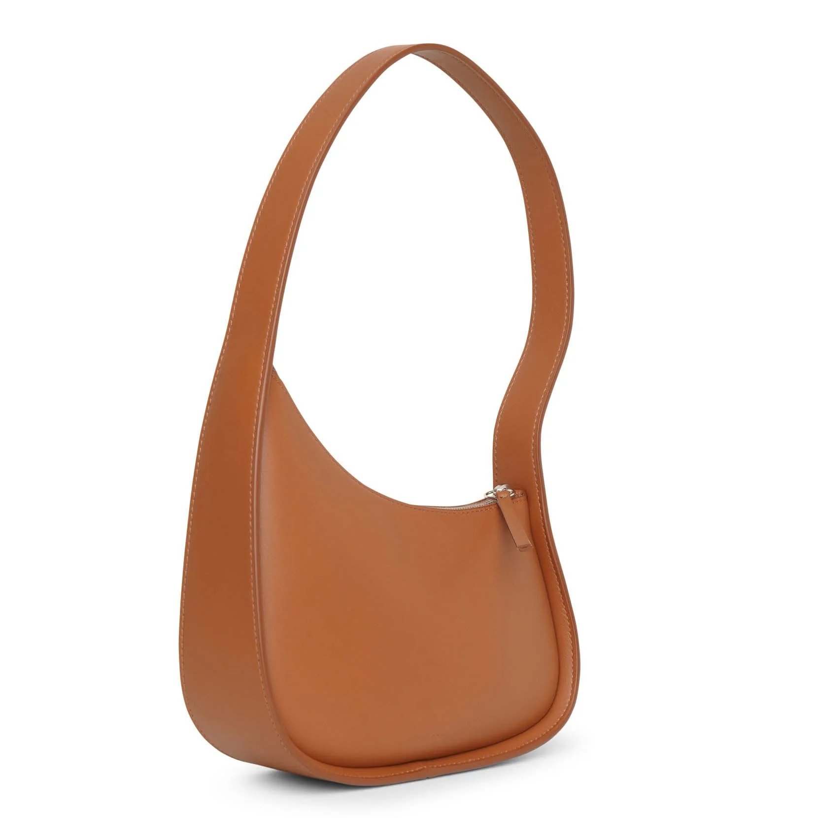 Half Moon small tan leather shoulder bag - Image 3