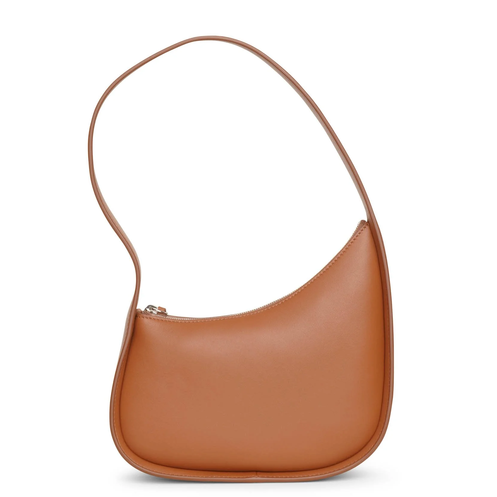 Half Moon small tan leather shoulder bag - Image 4