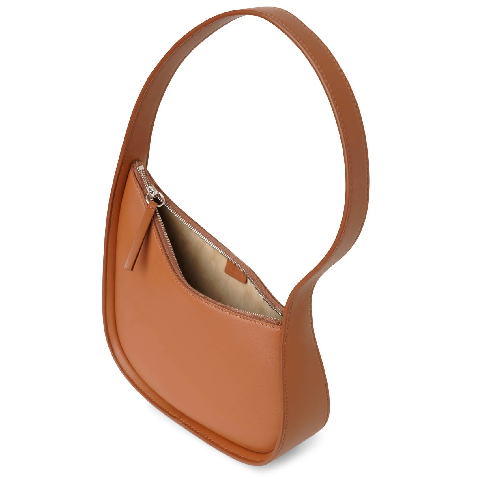 Half Moon small tan leather shoulder bag - Image 5
