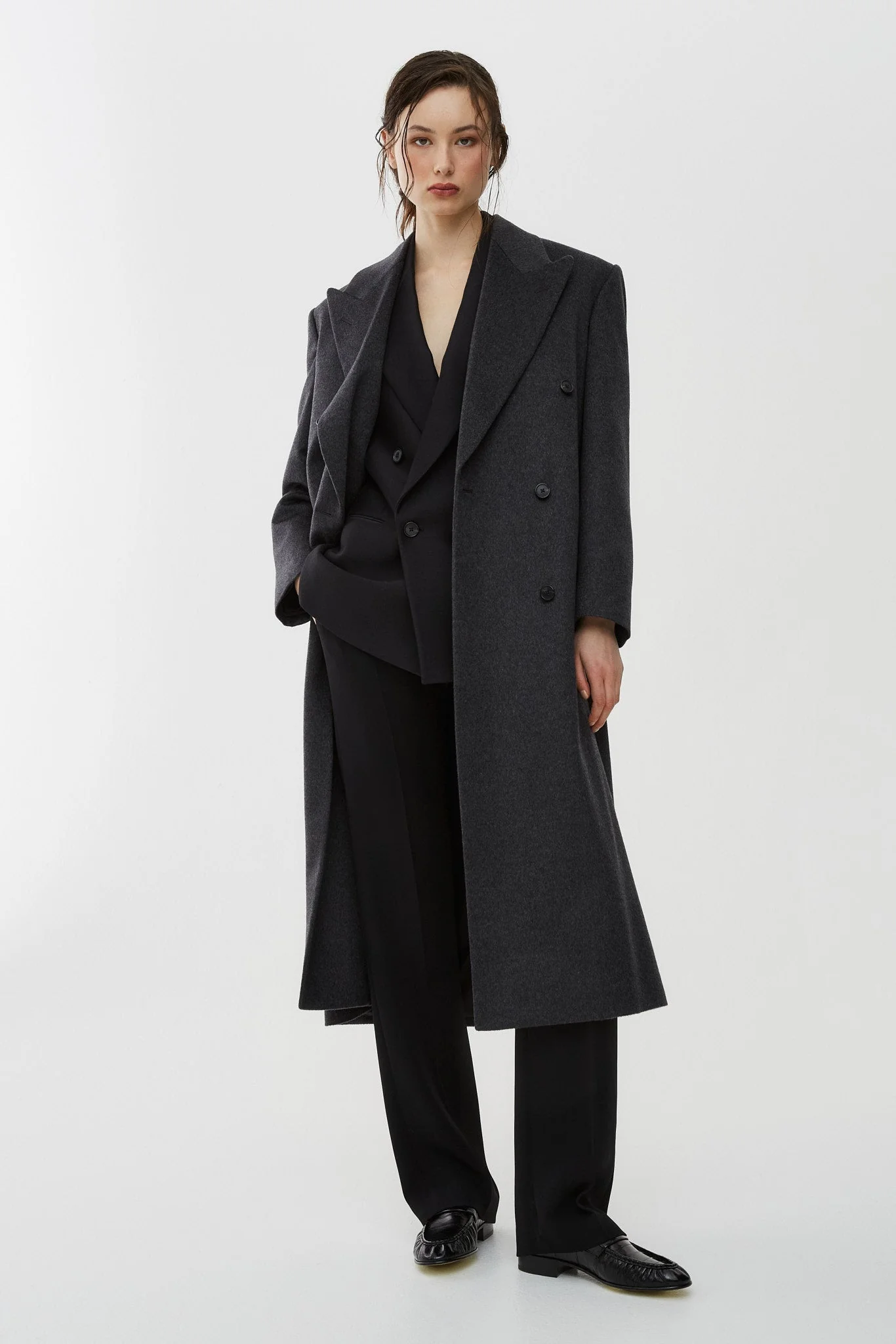 Harisi dark grey melange coat - Image 6