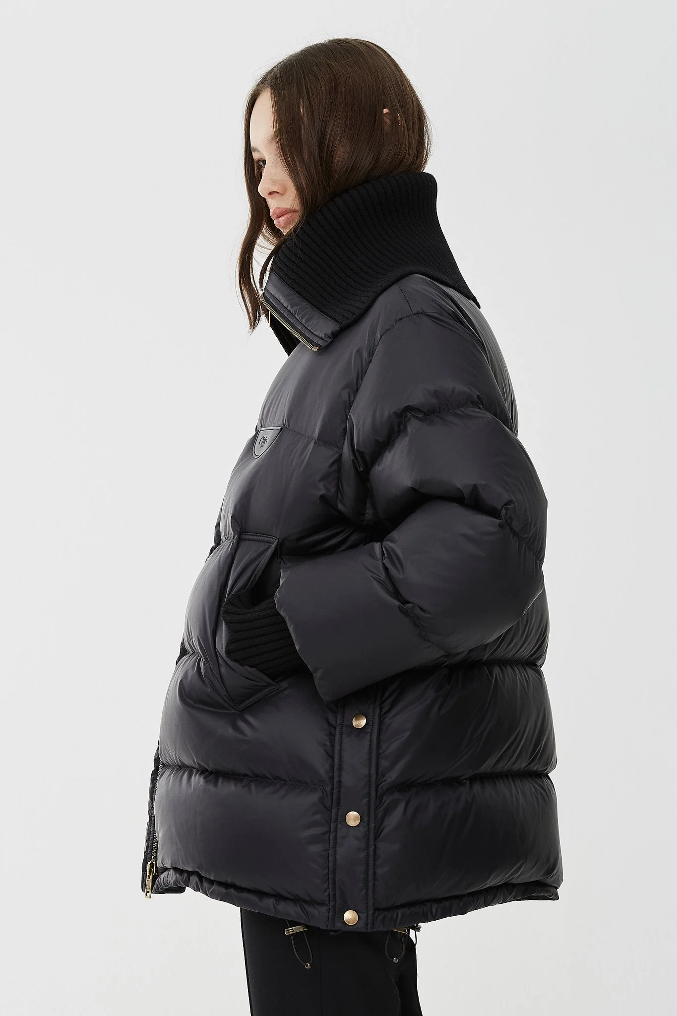 High-neck shiny nylon puffer jacket - Image 4