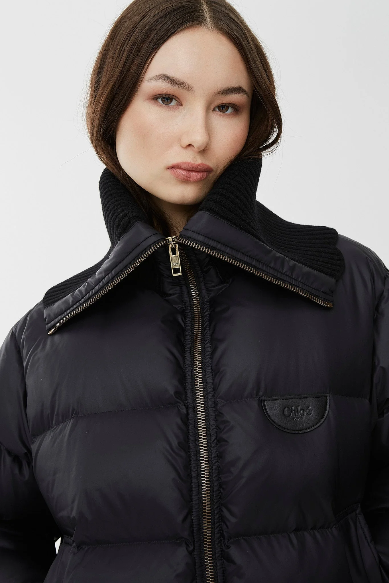 High-neck shiny nylon puffer jacket - Image 5