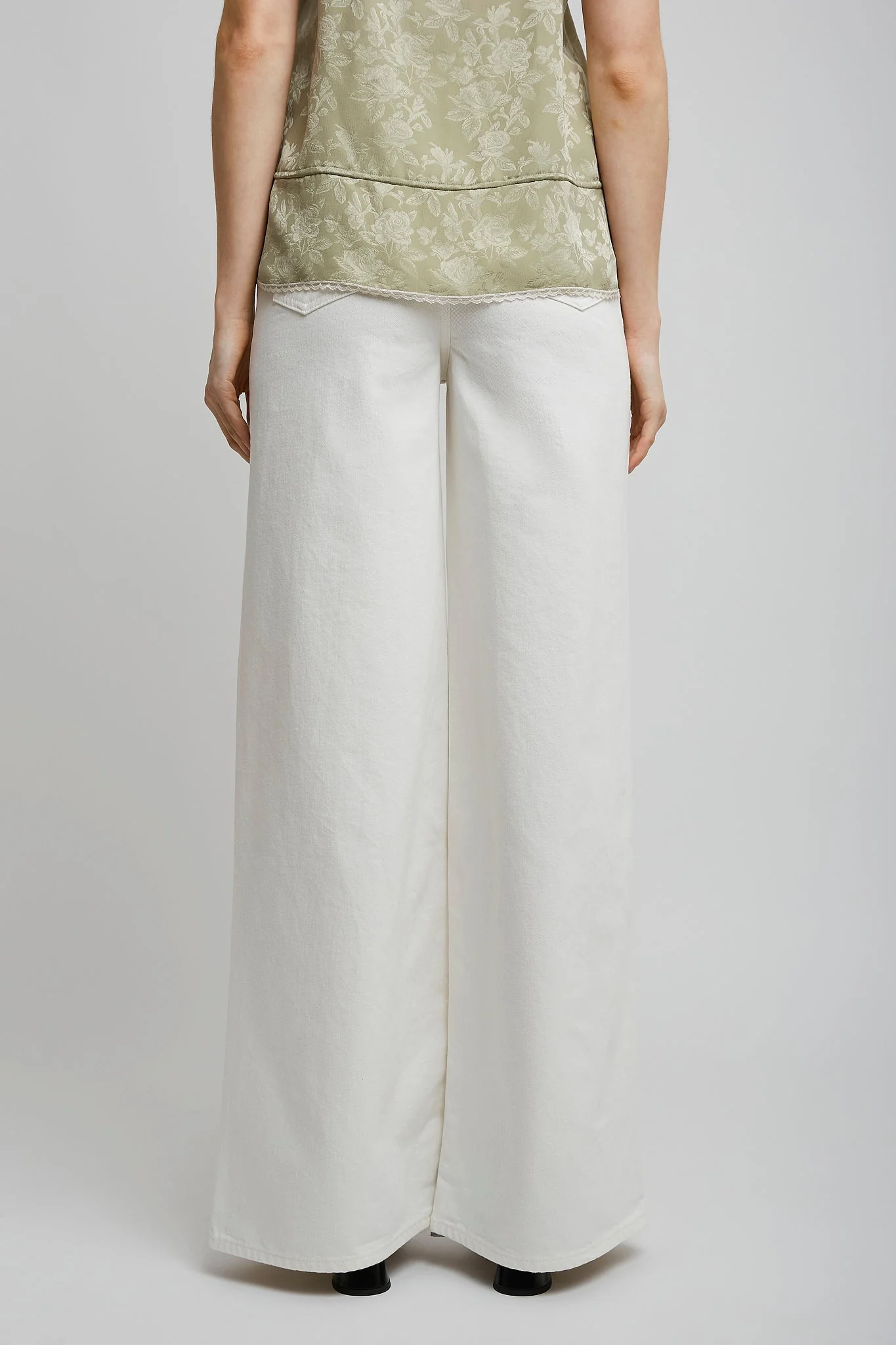High rise white denim jeans - Image 3