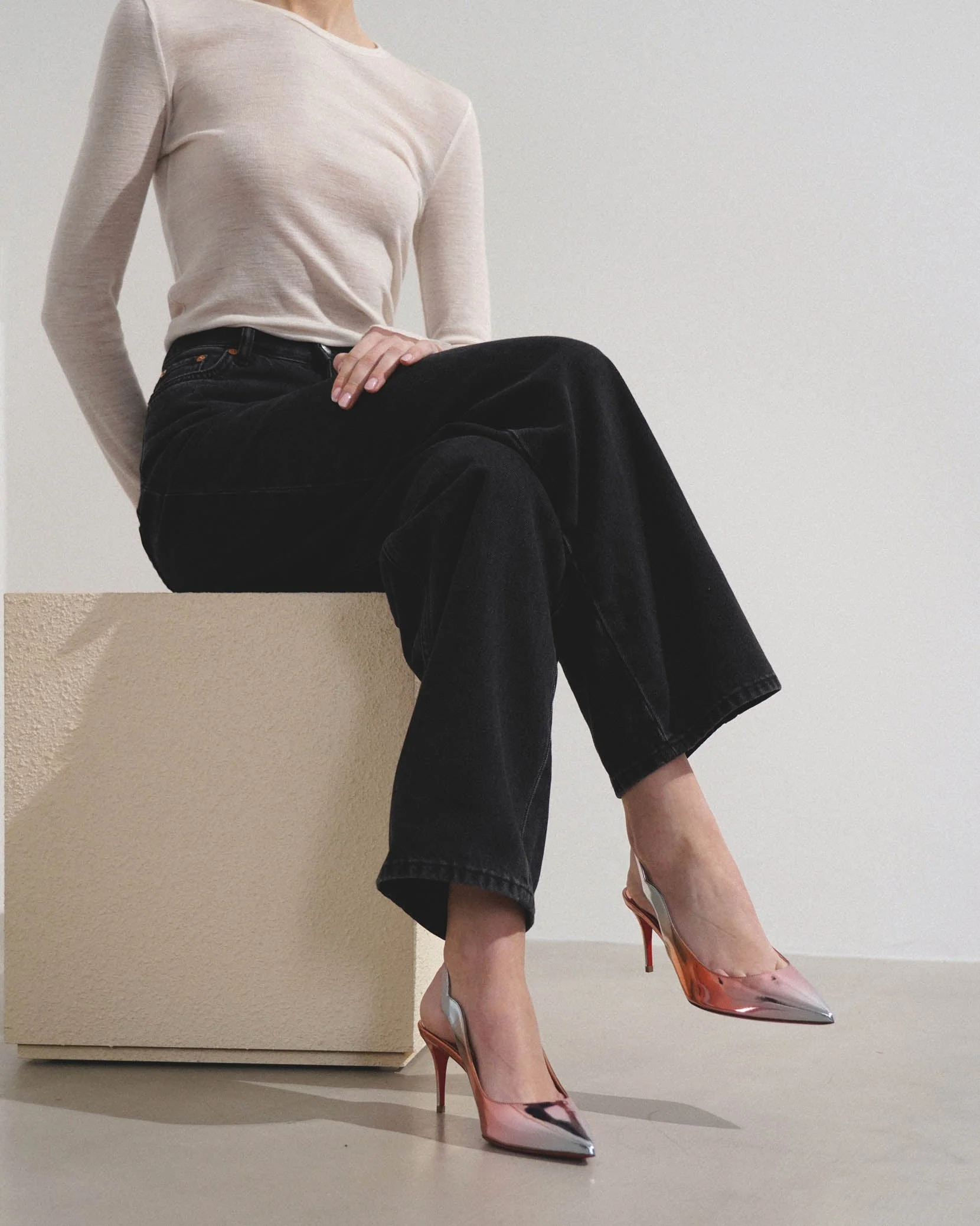 Hot Chick 70 metallic patent slingbacks - Image 2