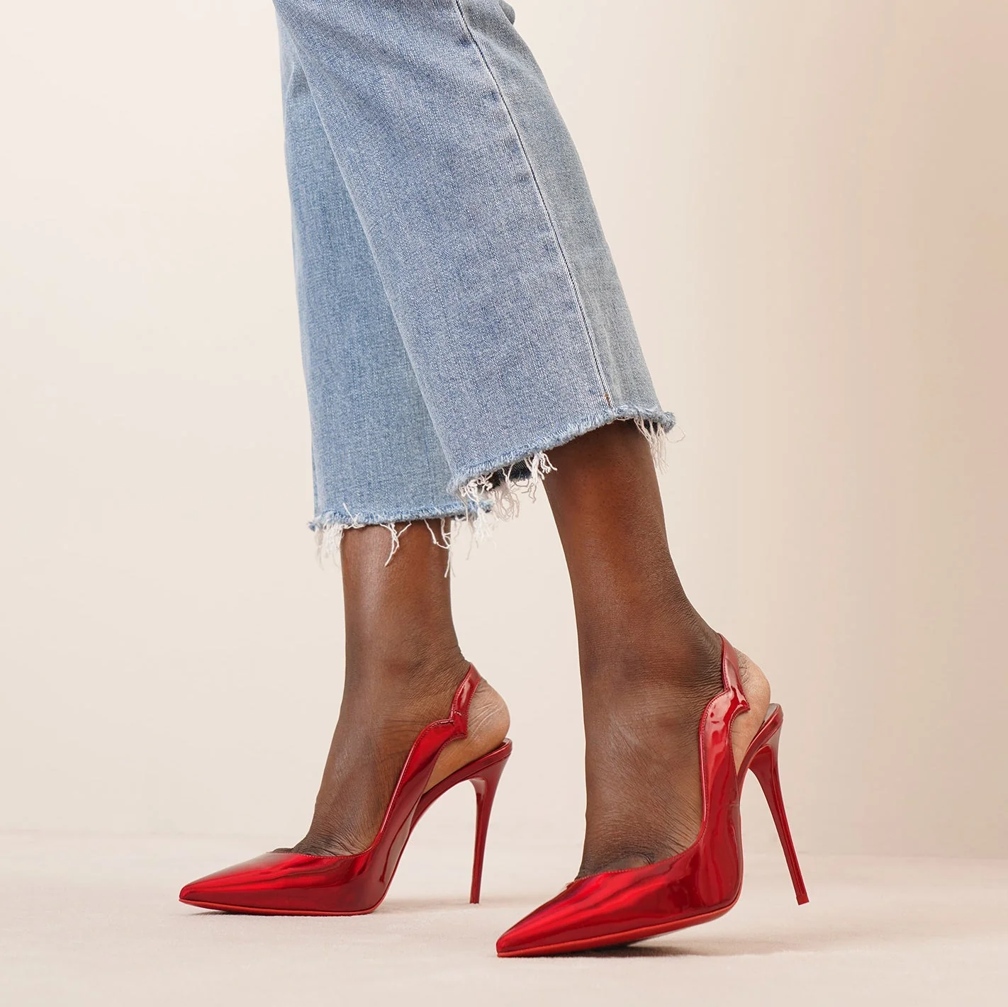 Hot Chick sling 100 red patent pumps - Image 7