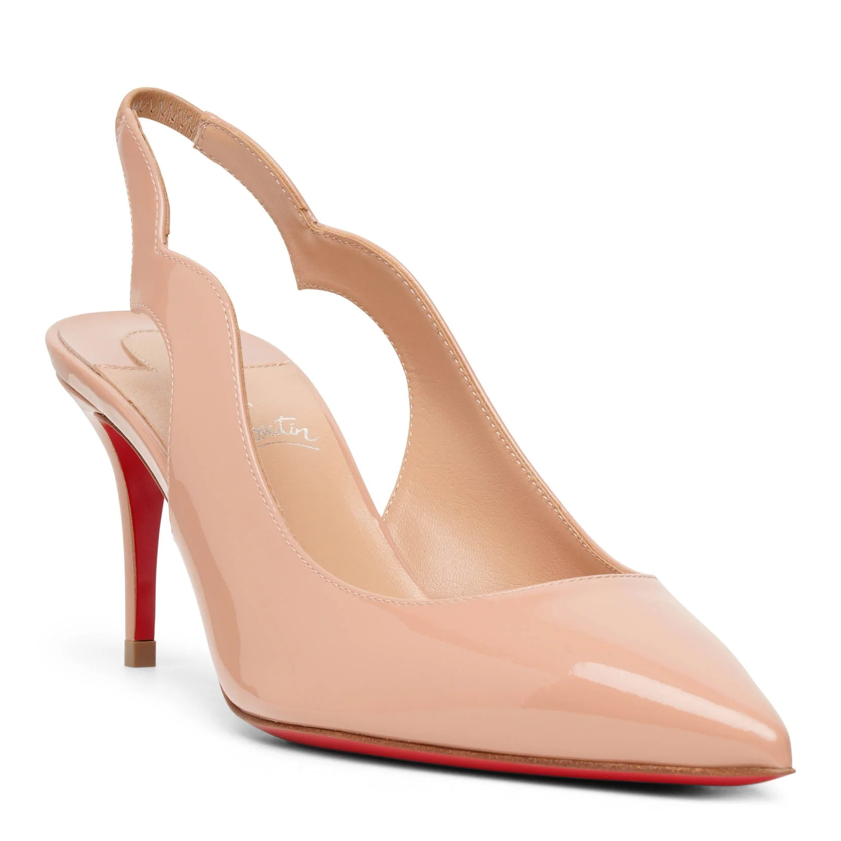 Hot Chick sling 70 beige patent pumps - Image 3