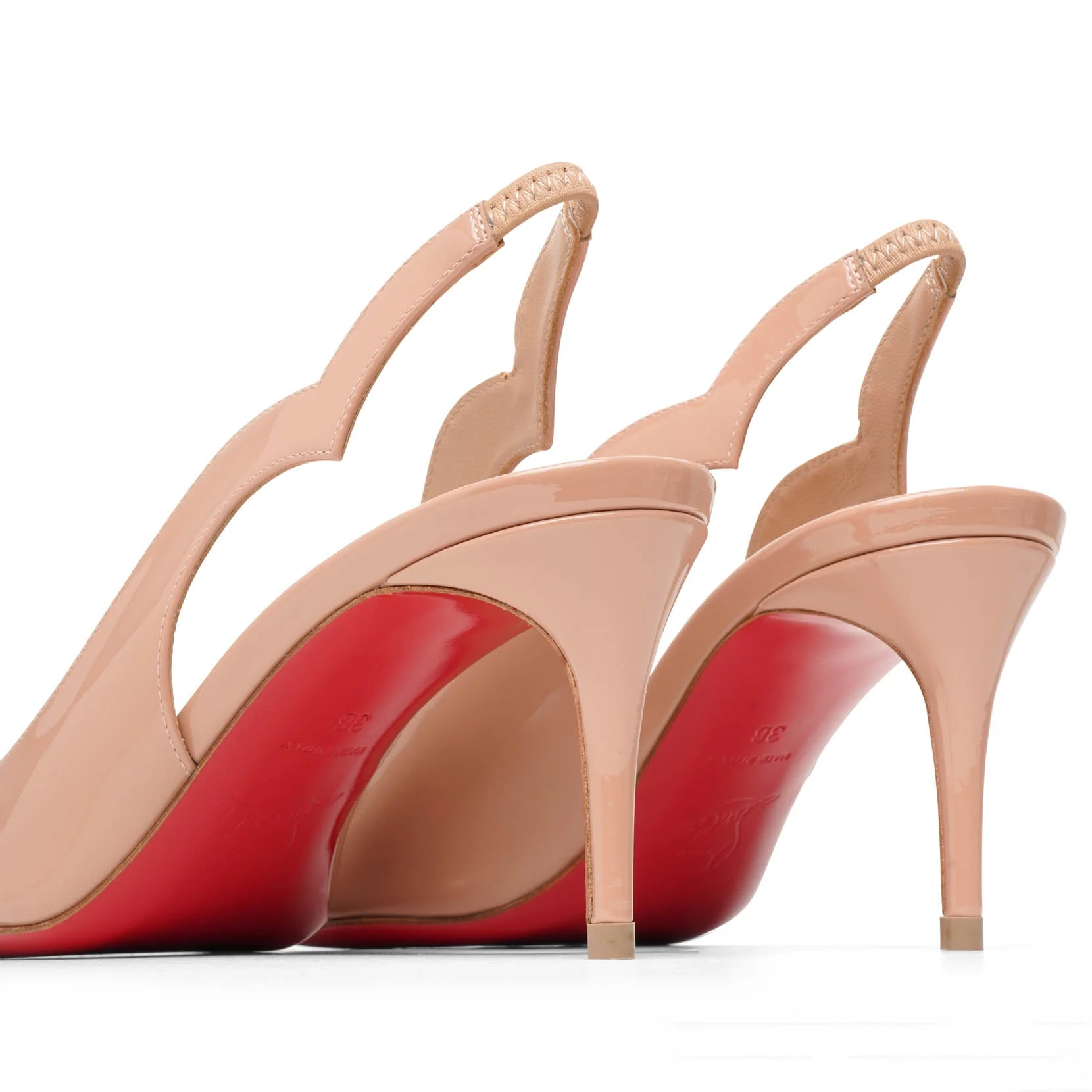 Hot Chick sling 70 beige patent pumps - Image 5