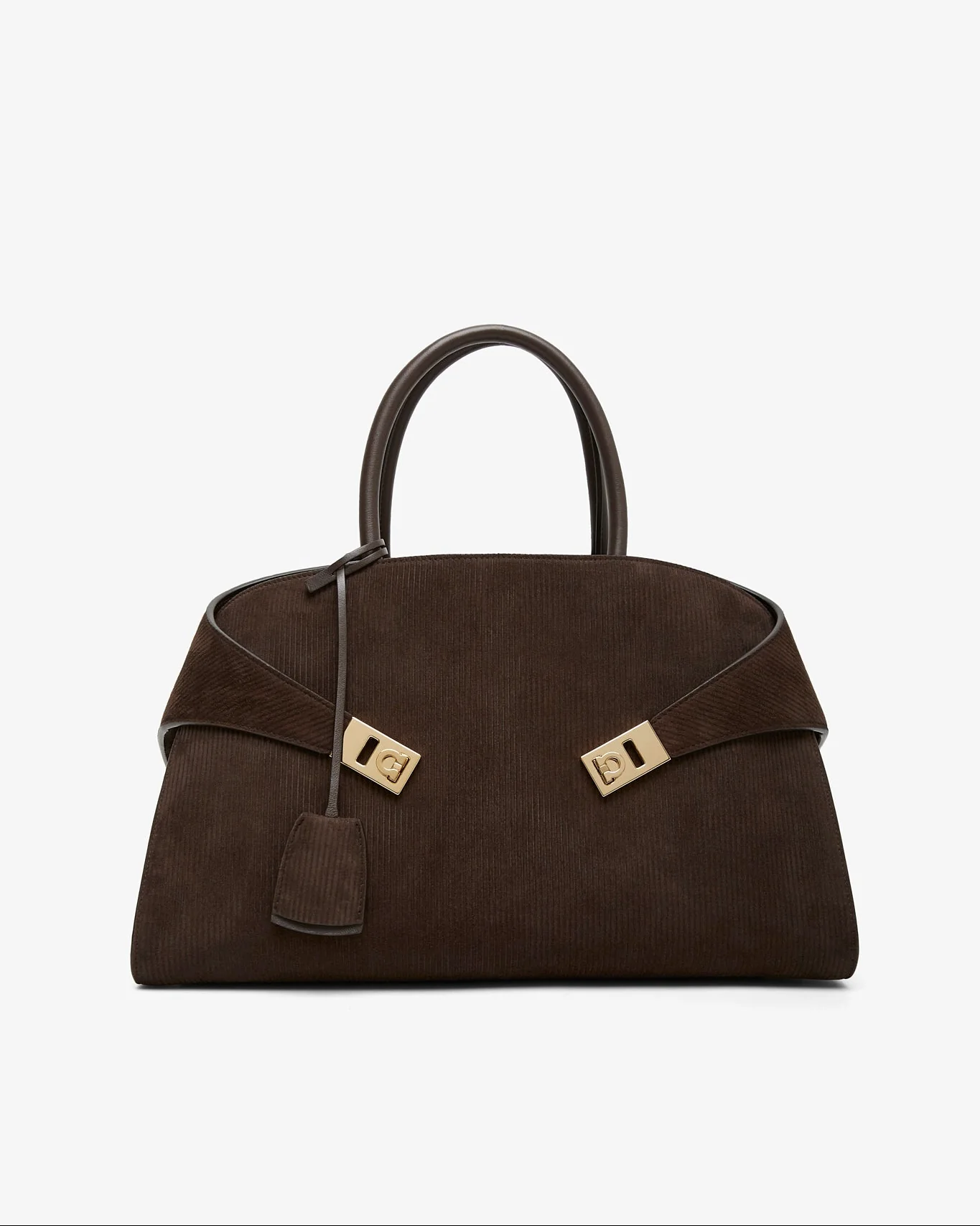 Hug M brown suede top handle bag